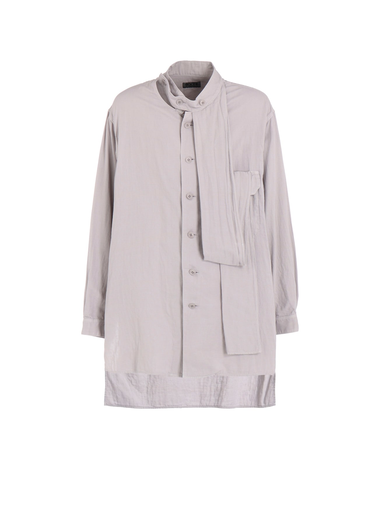 Double Gauze Band Collar Stole Shirt