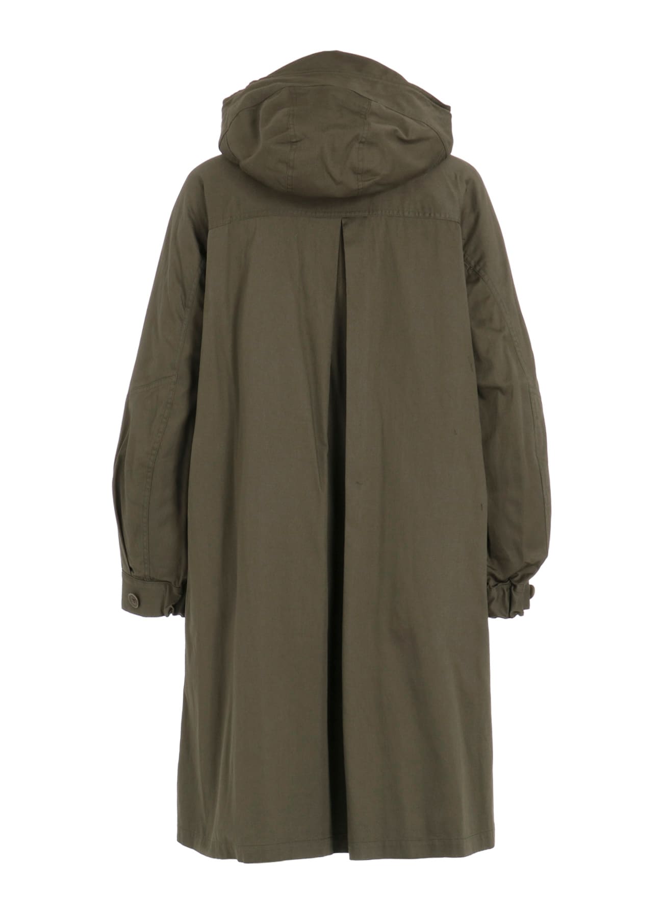 COTTON TWILL HOODED COAT WITH PADDED LINER