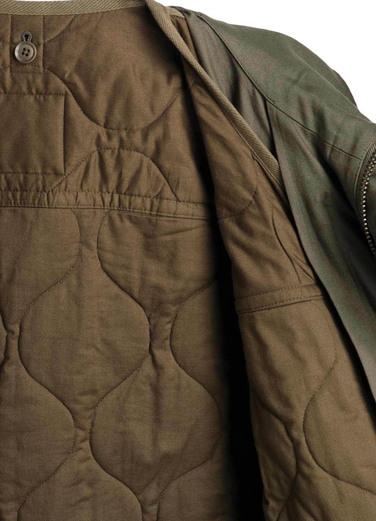 COTTON TWILL HOODED COAT WITH PADDED LINER