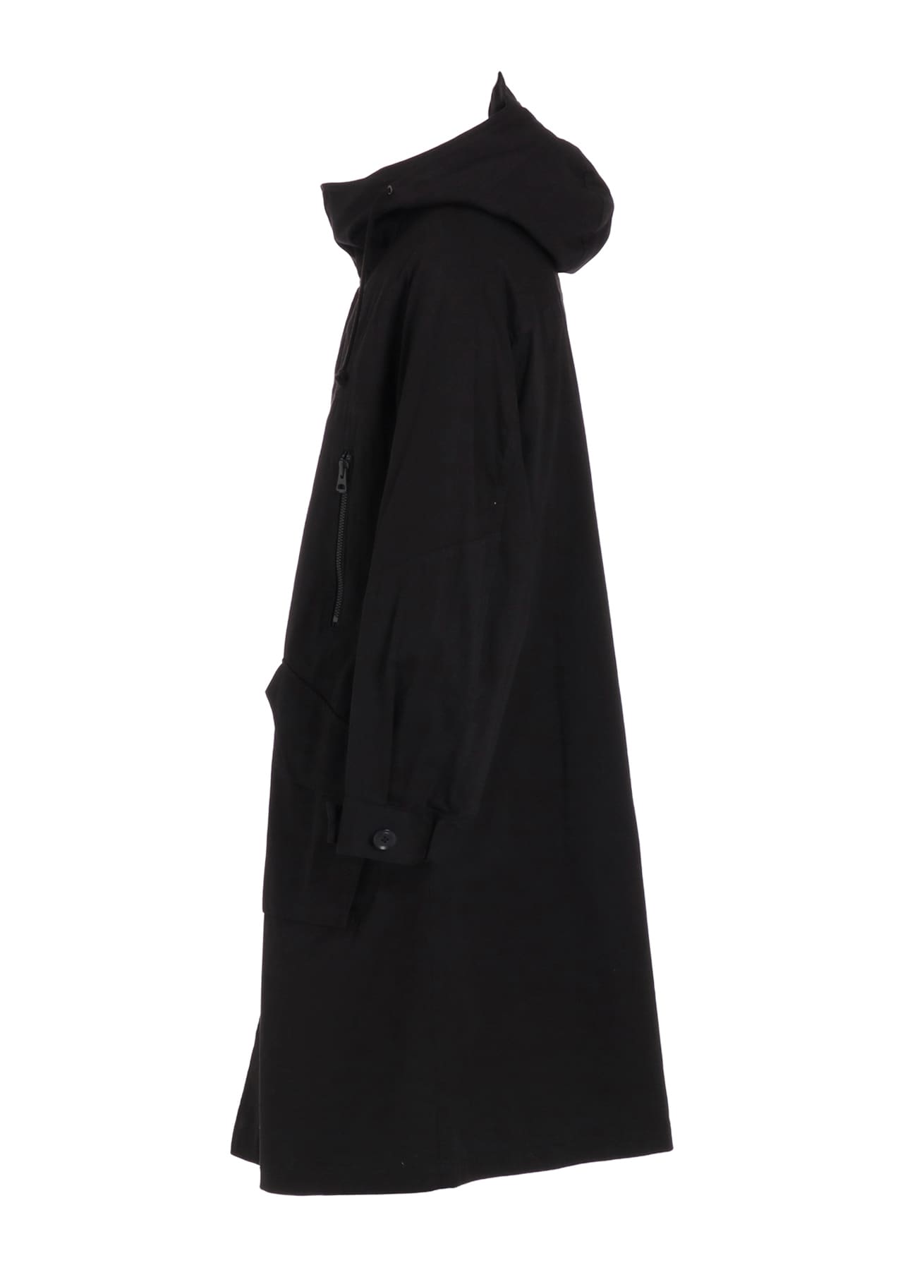 COTTON TWILL HOODED COAT WITH PADDED LINER