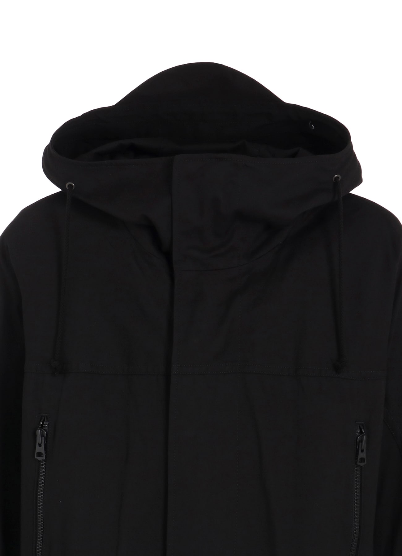 COTTON TWILL HOODED COAT WITH PADDED LINER