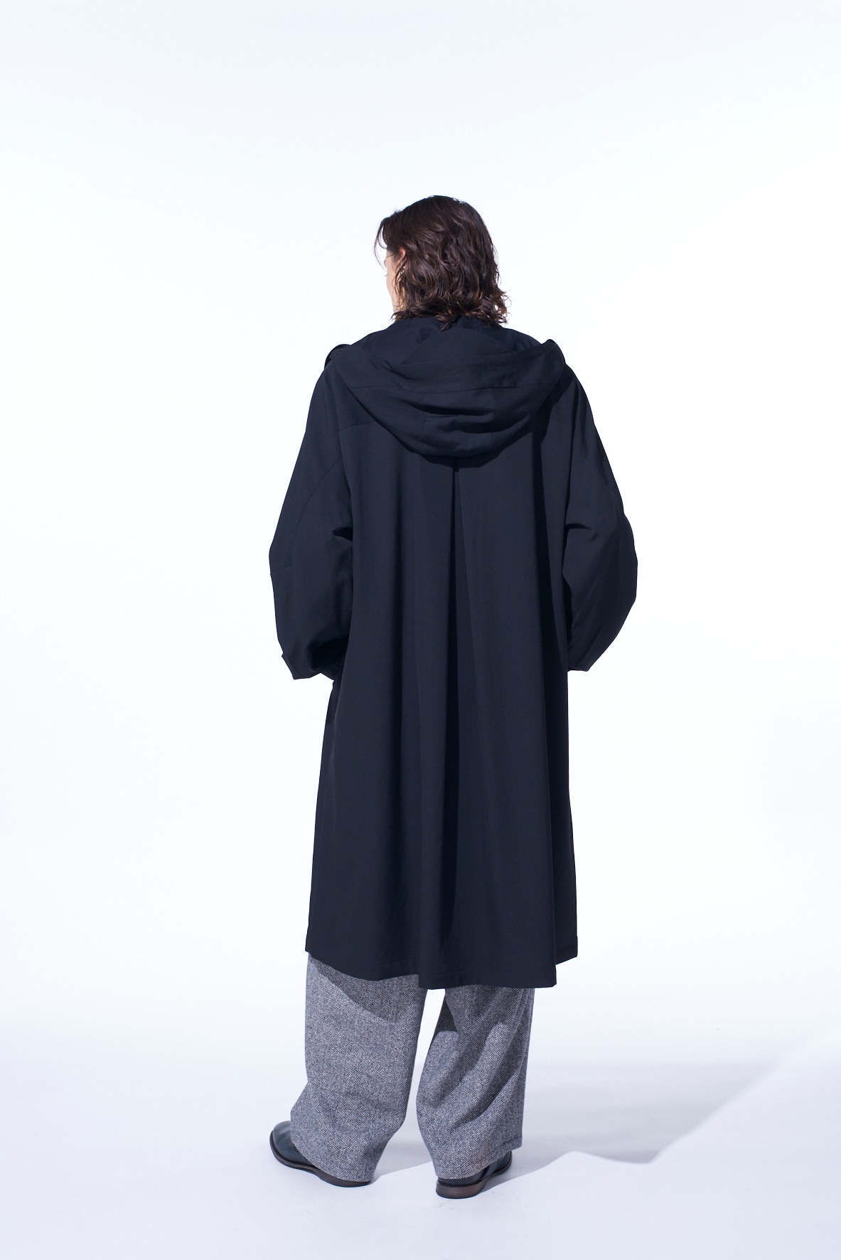 WASHER WOOL GABARDINE MILITARY COAT