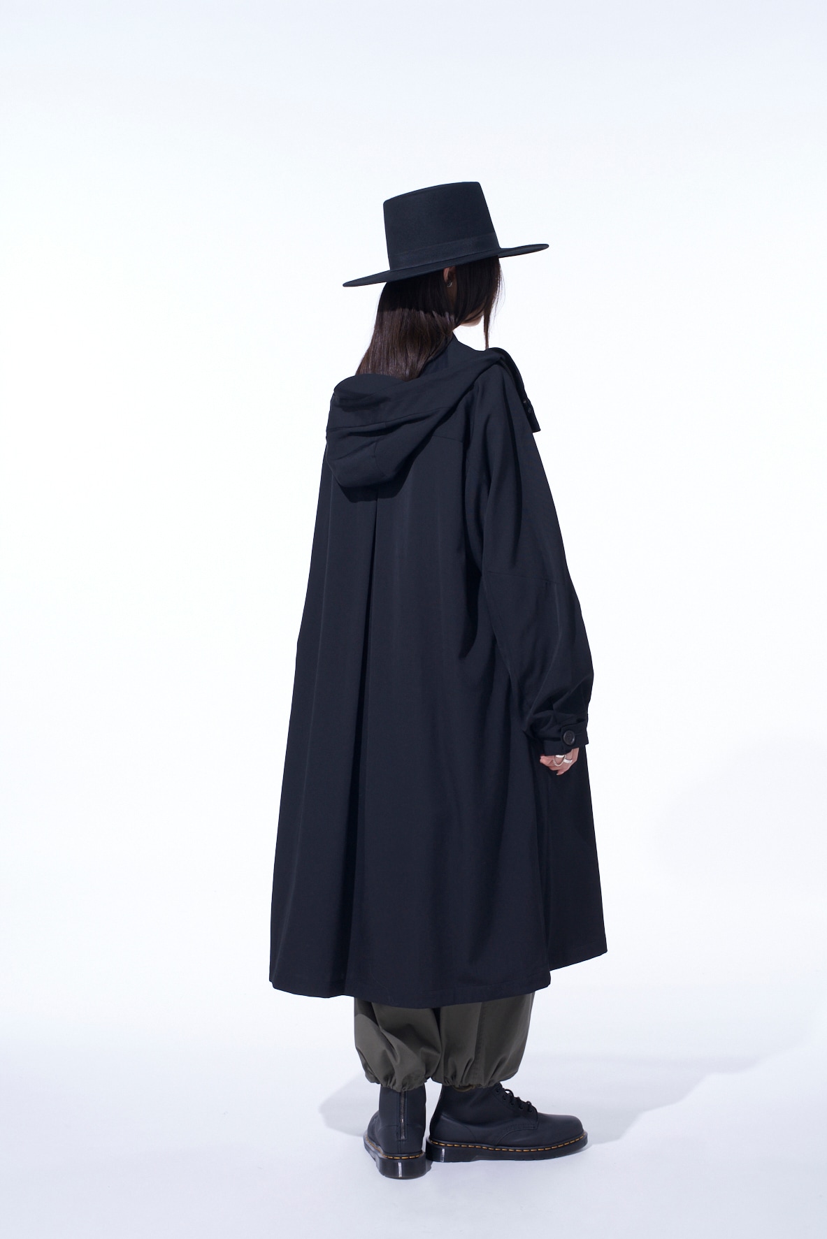 WASHER WOOL GABARDINE MILITARY COAT