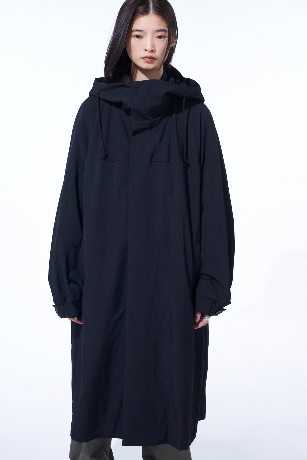 WASHER WOOL GABARDINE MILITARY COAT