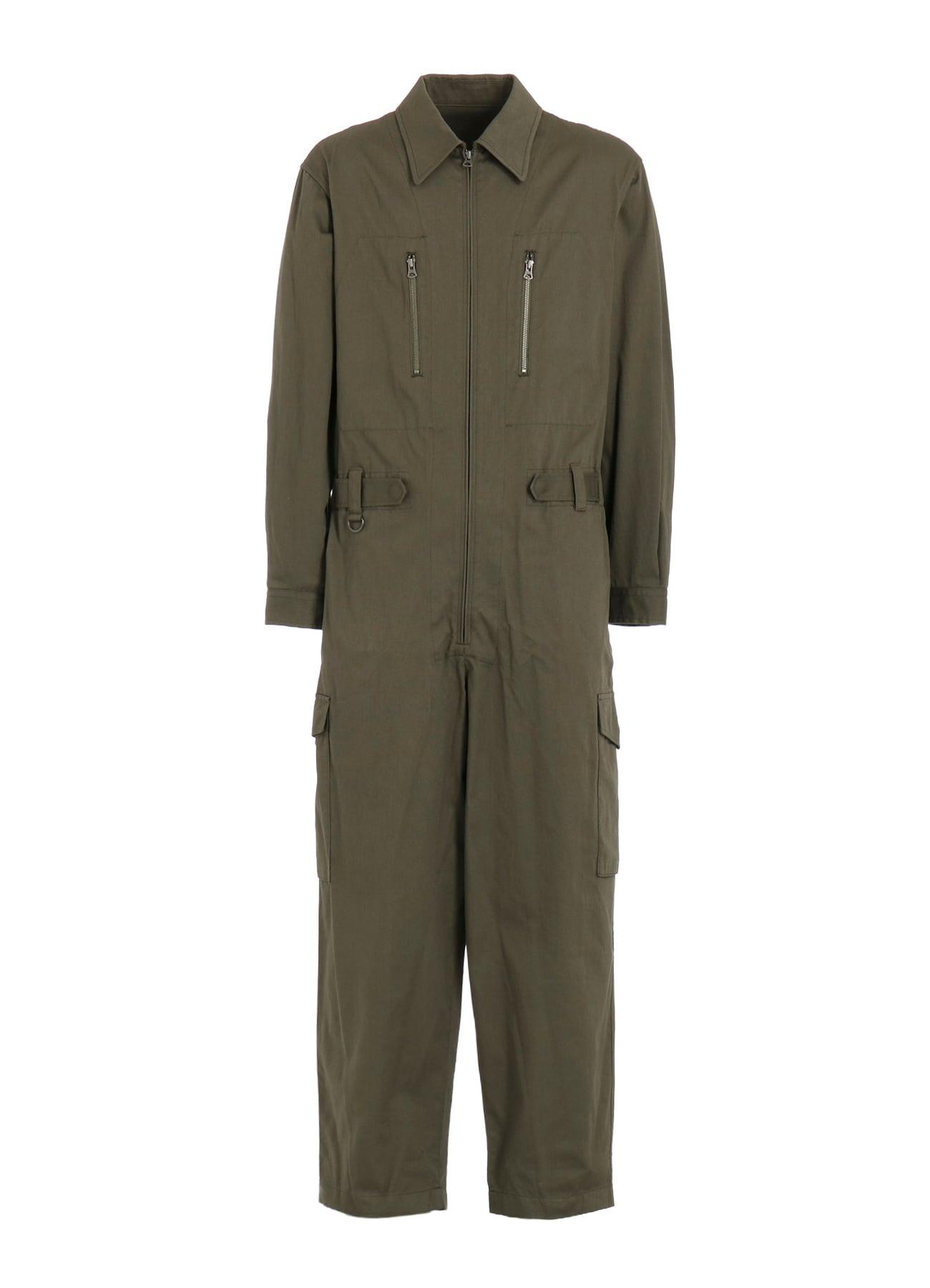 COTTON TWILL 6-POCKET ZIP-UP JUMPSUIT