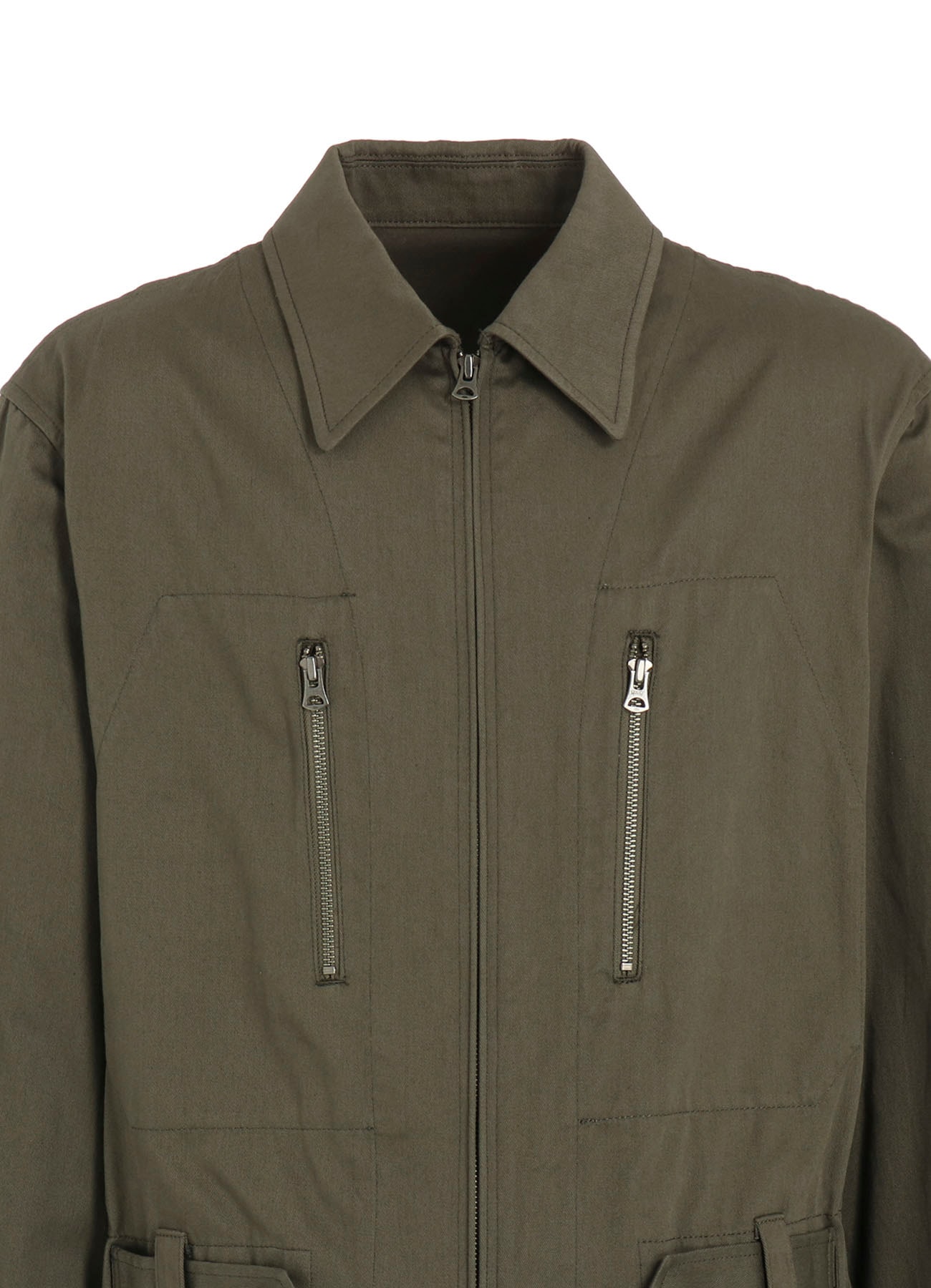 COTTON TWILL 6-POCKET ZIP-UP JUMPSUIT