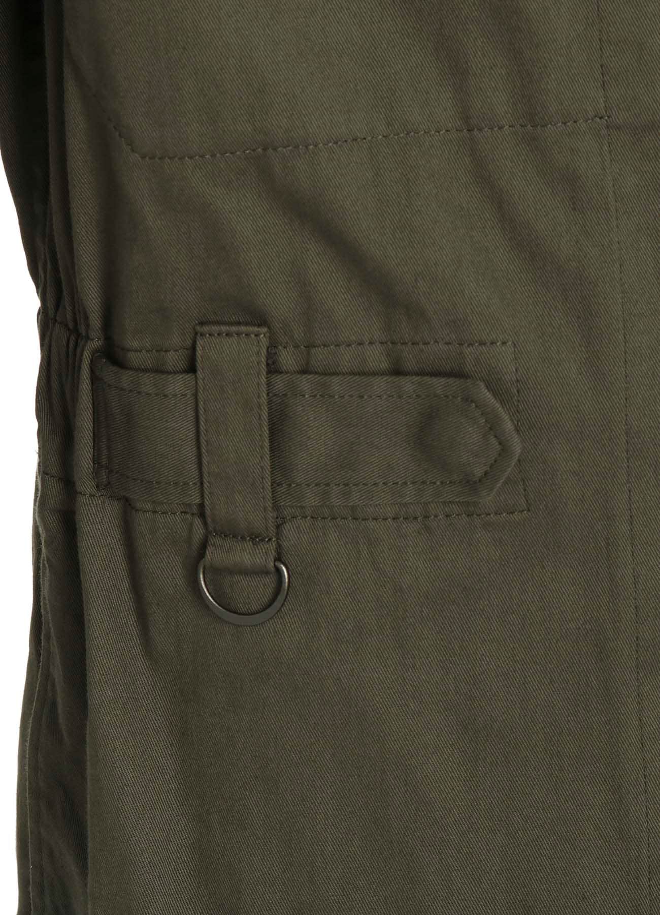 COTTON TWILL 6-POCKET ZIP-UP JUMPSUIT