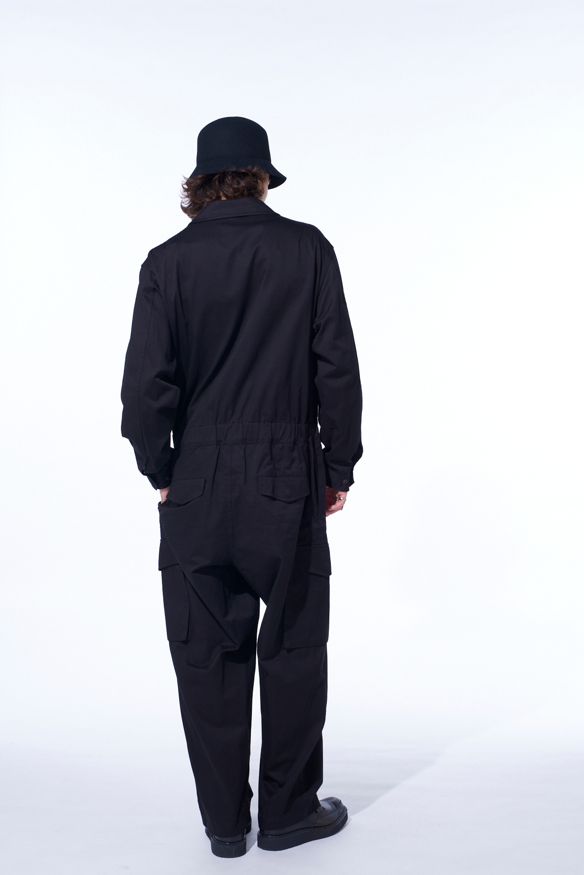 COTTON TWILL 6-POCKET ZIP-UP JUMPSUIT