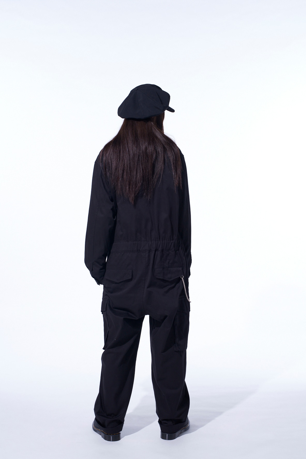 COTTON TWILL 6-POCKET ZIP-UP JUMPSUIT