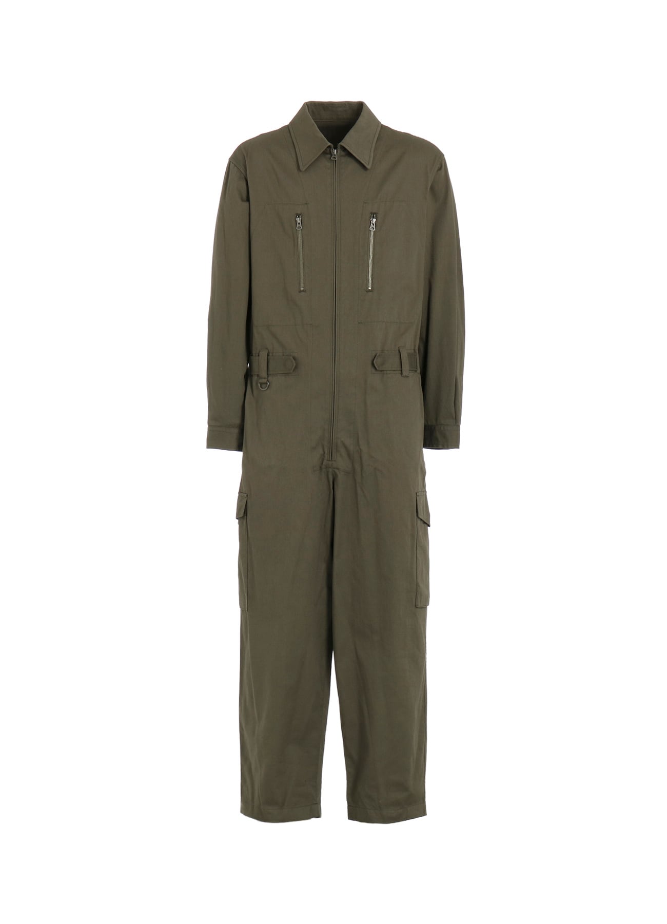 COTTON TWILL 6-POCKET ZIP-UP JUMPSUIT