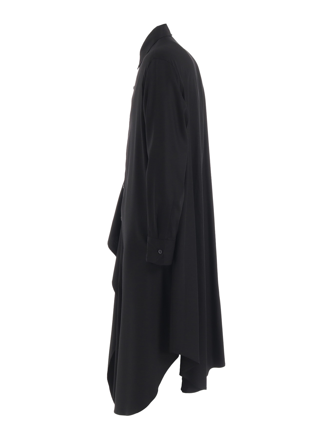 RAYON TWILL LAYERED LONG SHIRT DRESS