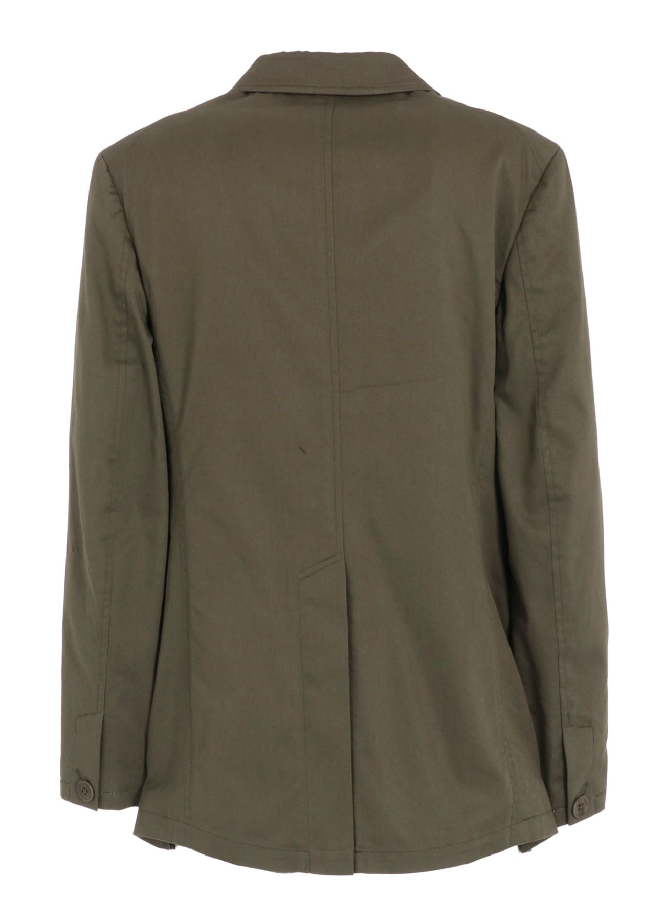 COTTON TWILL PEAKED LAPEL TAILORED JACKET