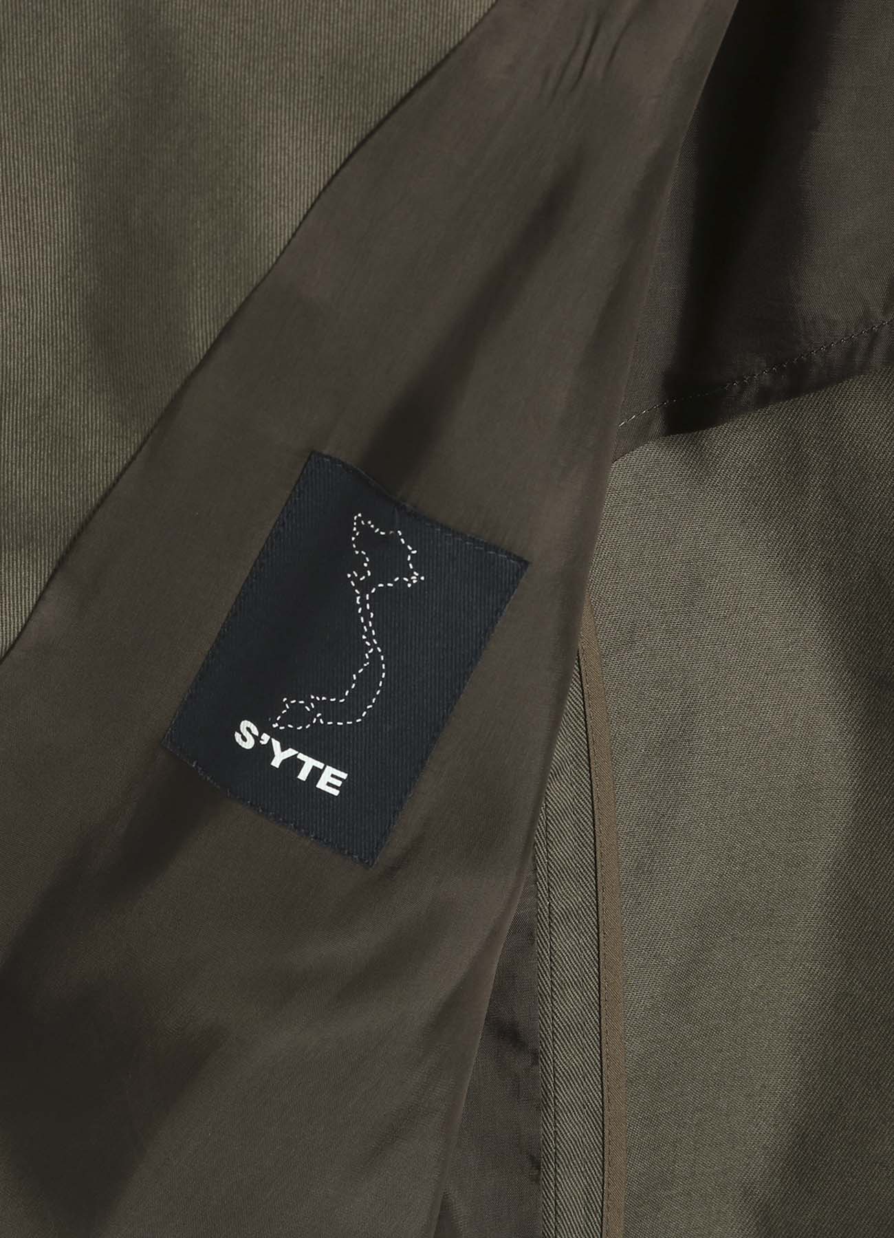 COTTON TWILL PEAKED LAPEL TAILORED JACKET