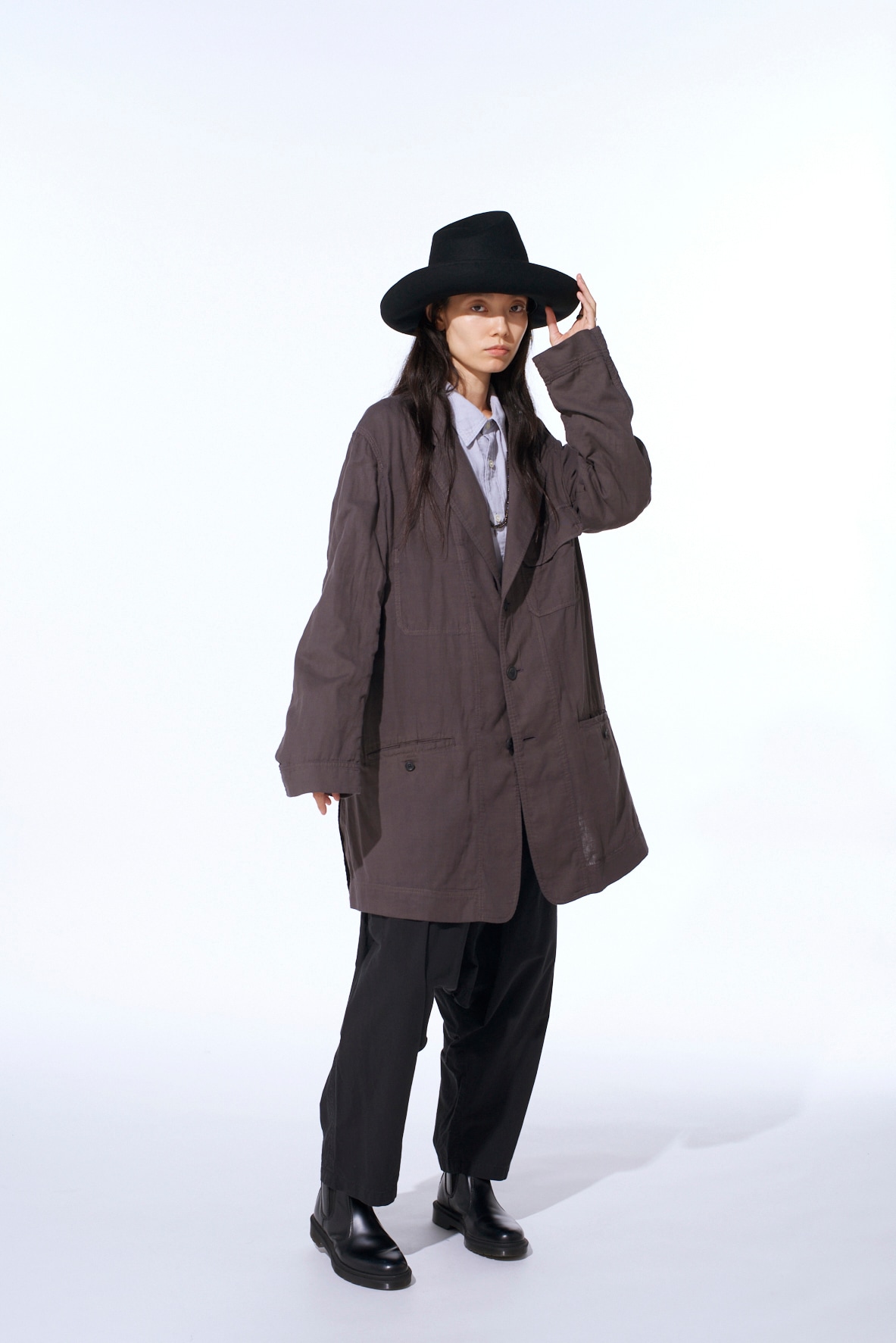 Double Gauze Long Work Jacket