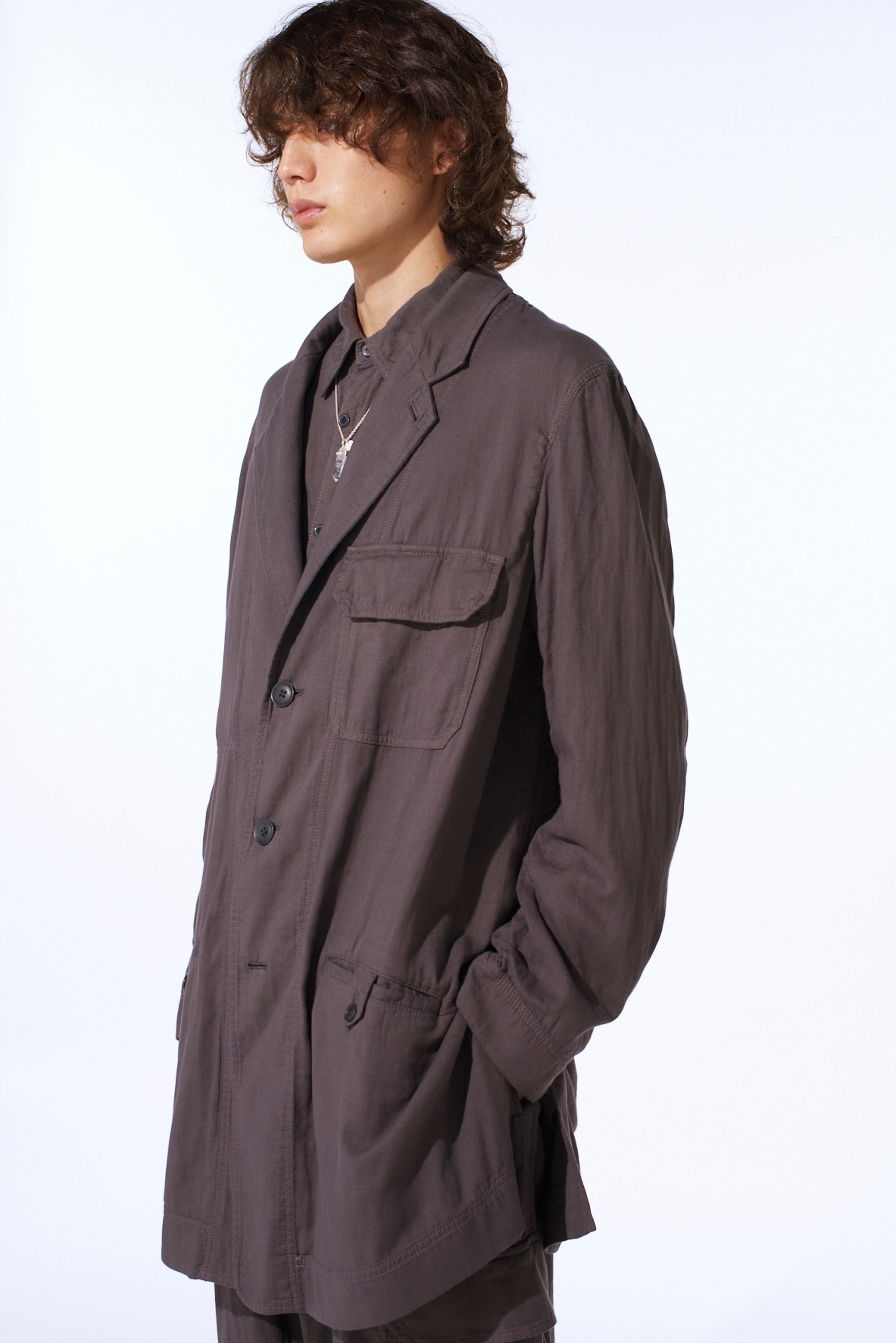 Double Gauze Long Work Jacket