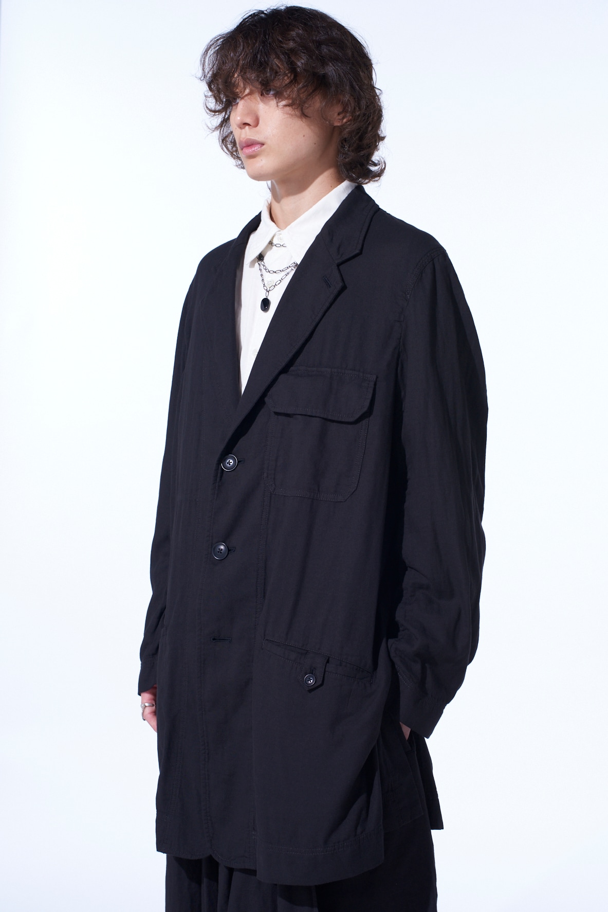 Double Gauze Long Work Jacket