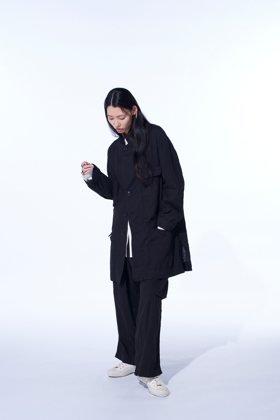 Double Gauze Long Work Jacket