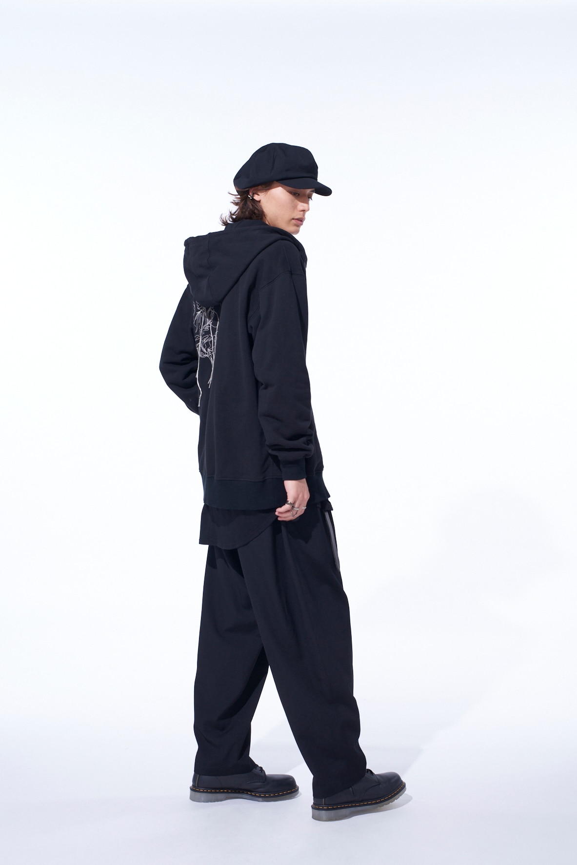 WASHER WOOL GABARDINE 2 TUCK SUSPENDER PANTS