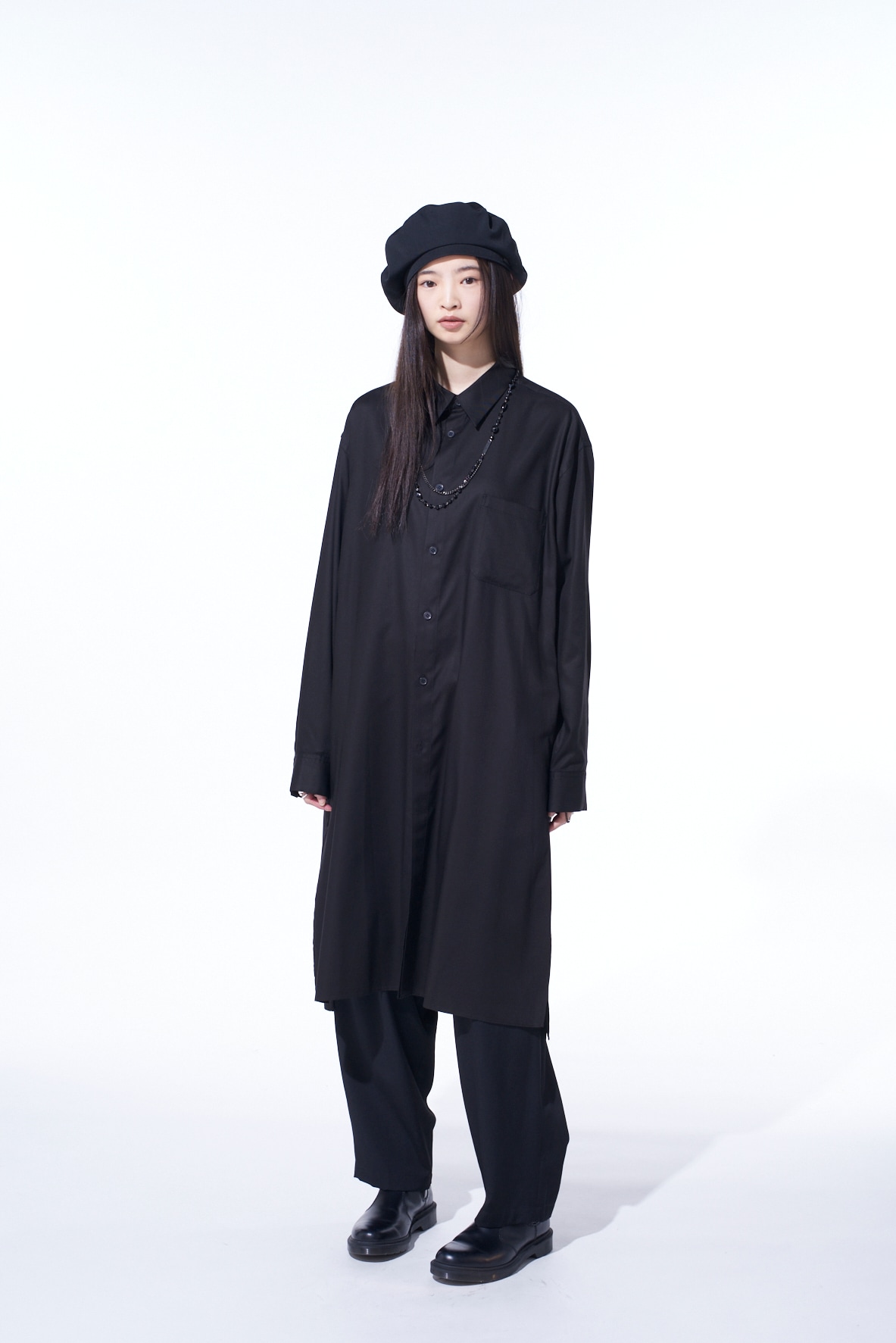 WASHER WOOL GABARDINE 2 TUCK SUSPENDER PANTS
