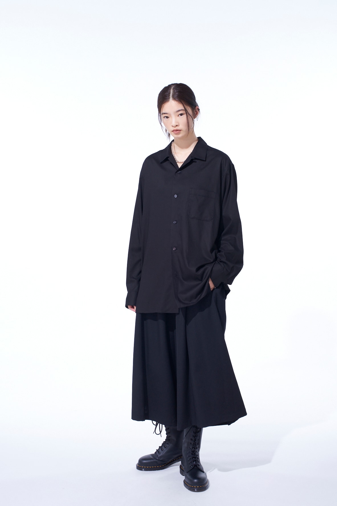 WASHER WOOL GABARDINE CULOTTE PANTS