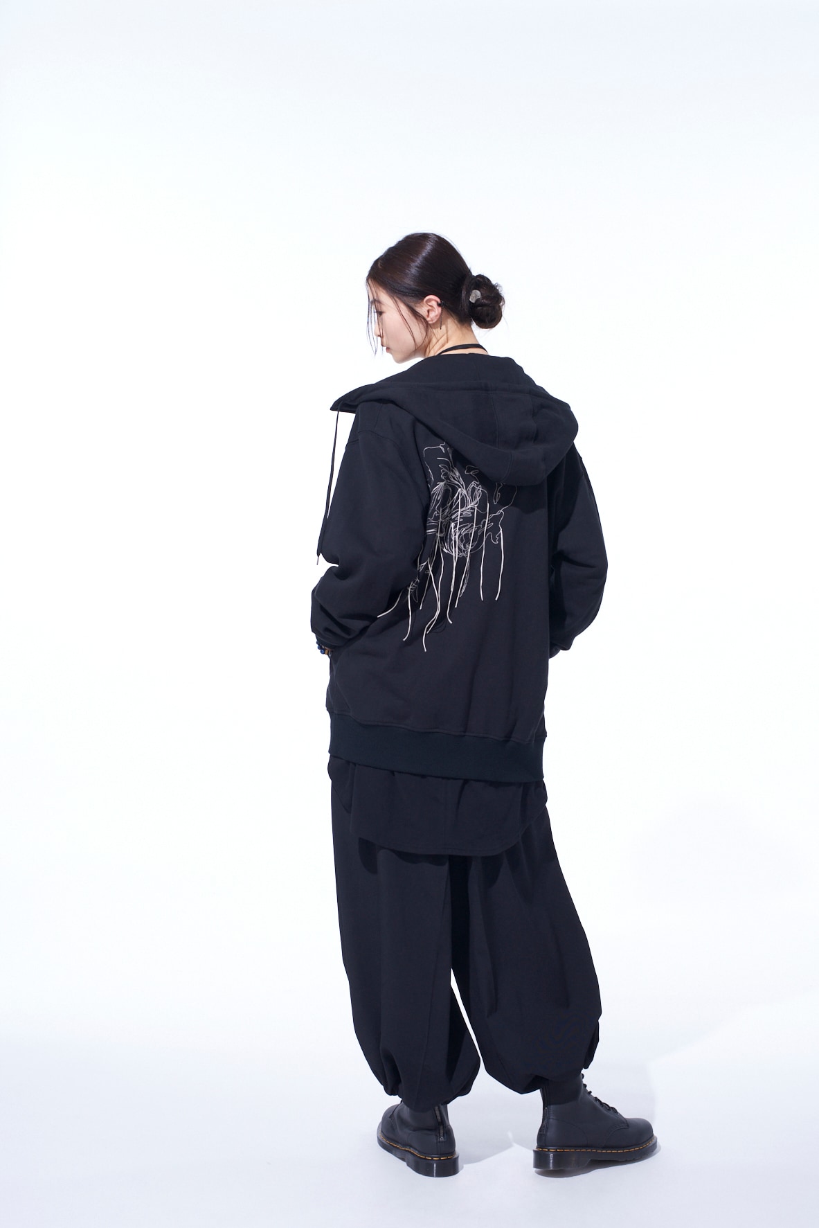 WASHER WOOL GABARDINE HAKAMA BALLOON PANTS