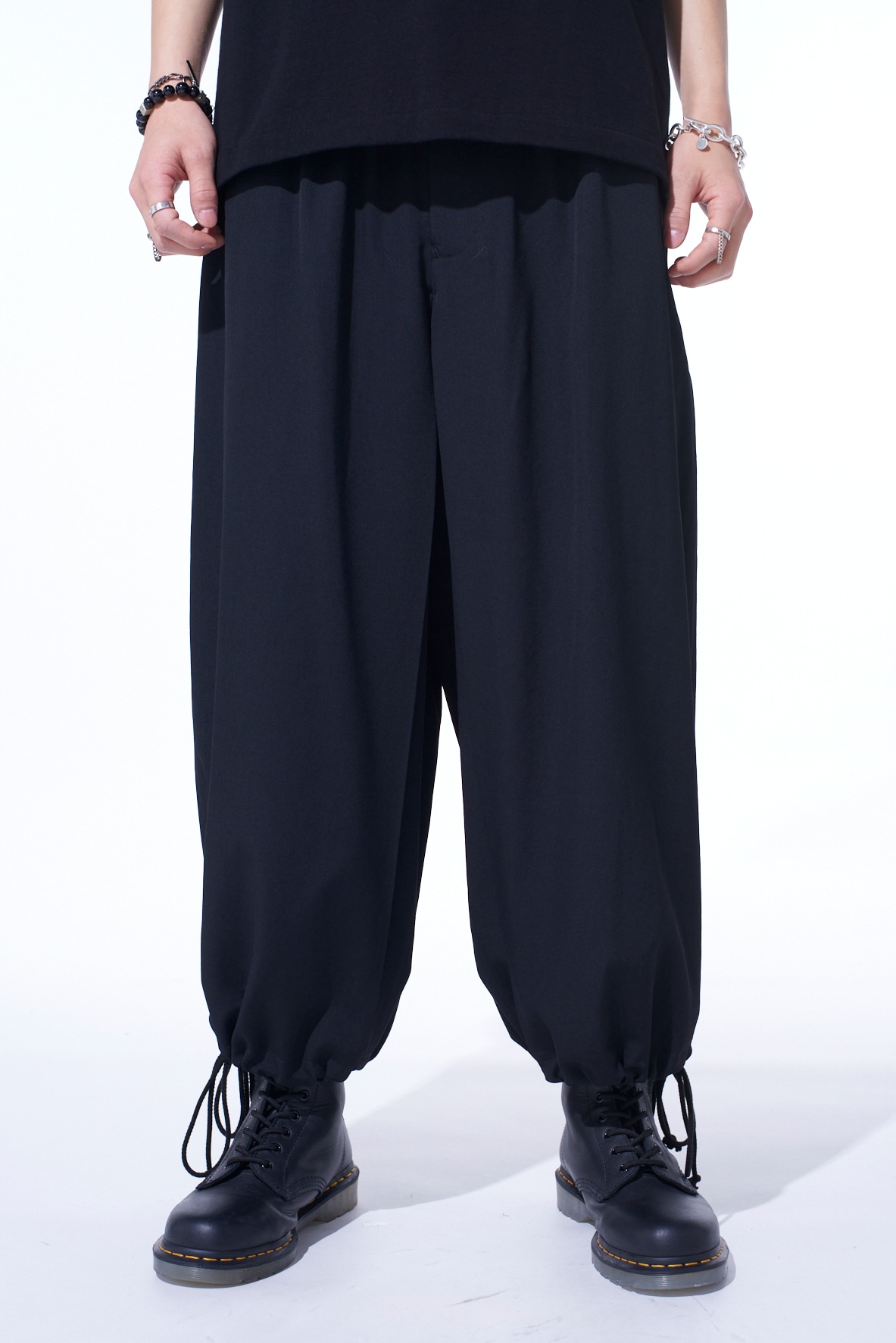 WASHER WOOL GABARDINE HAKAMA BALLOON PANTS