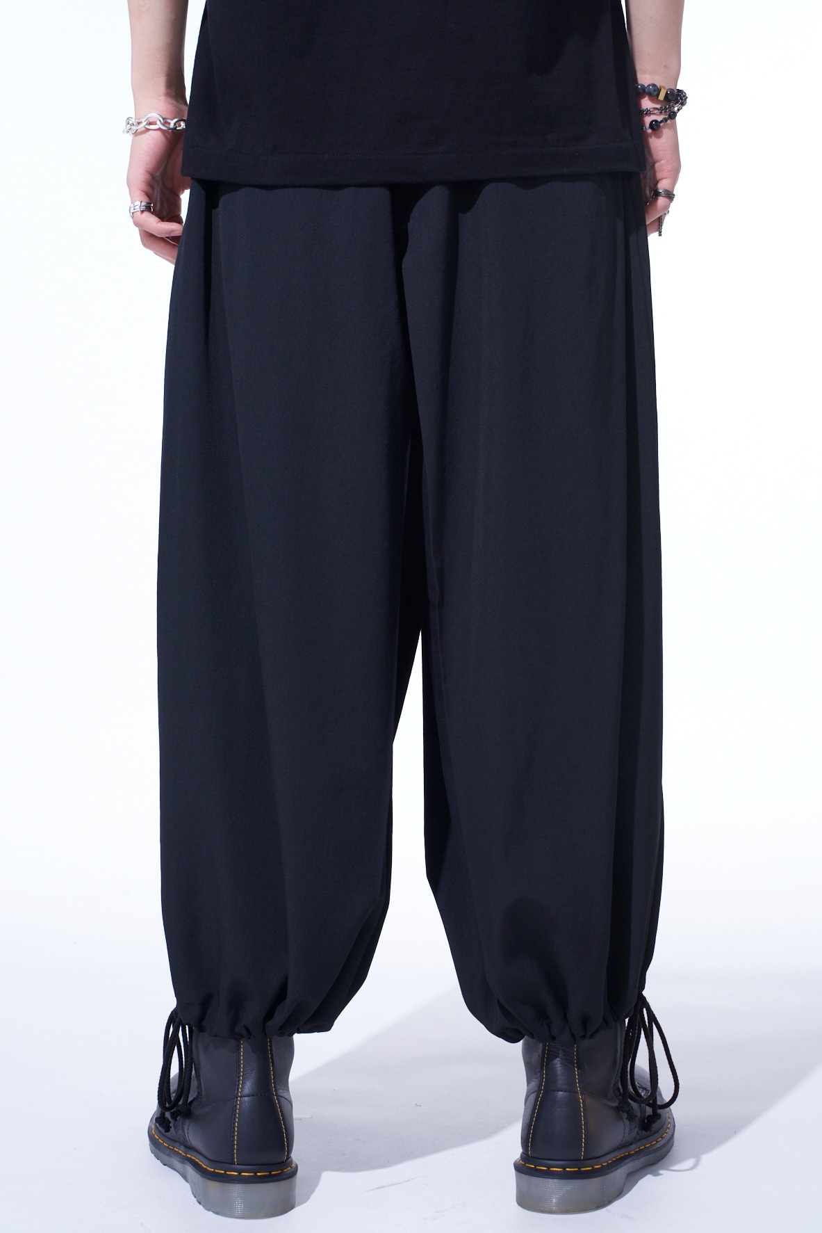 WASHER WOOL GABARDINE HAKAMA BALLOON PANTS