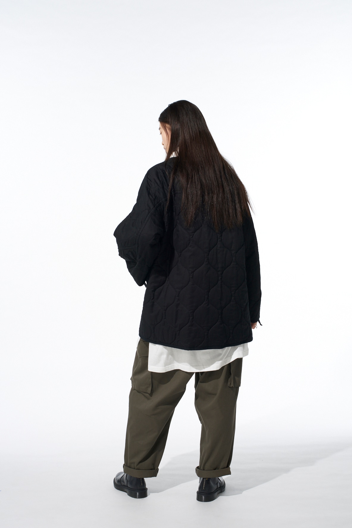 COTTON TWILL KNEE TUCK CARGO PANTS