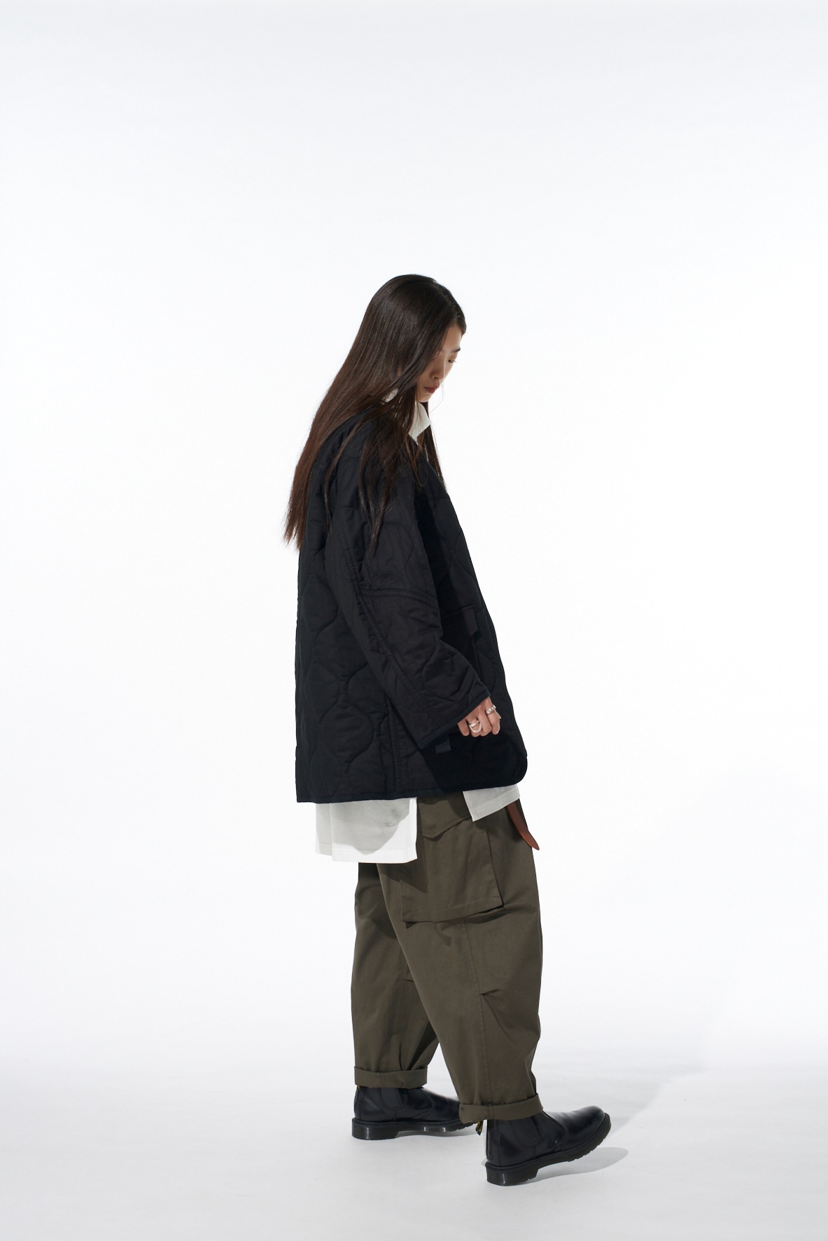 COTTON TWILL KNEE TUCK CARGO PANTS