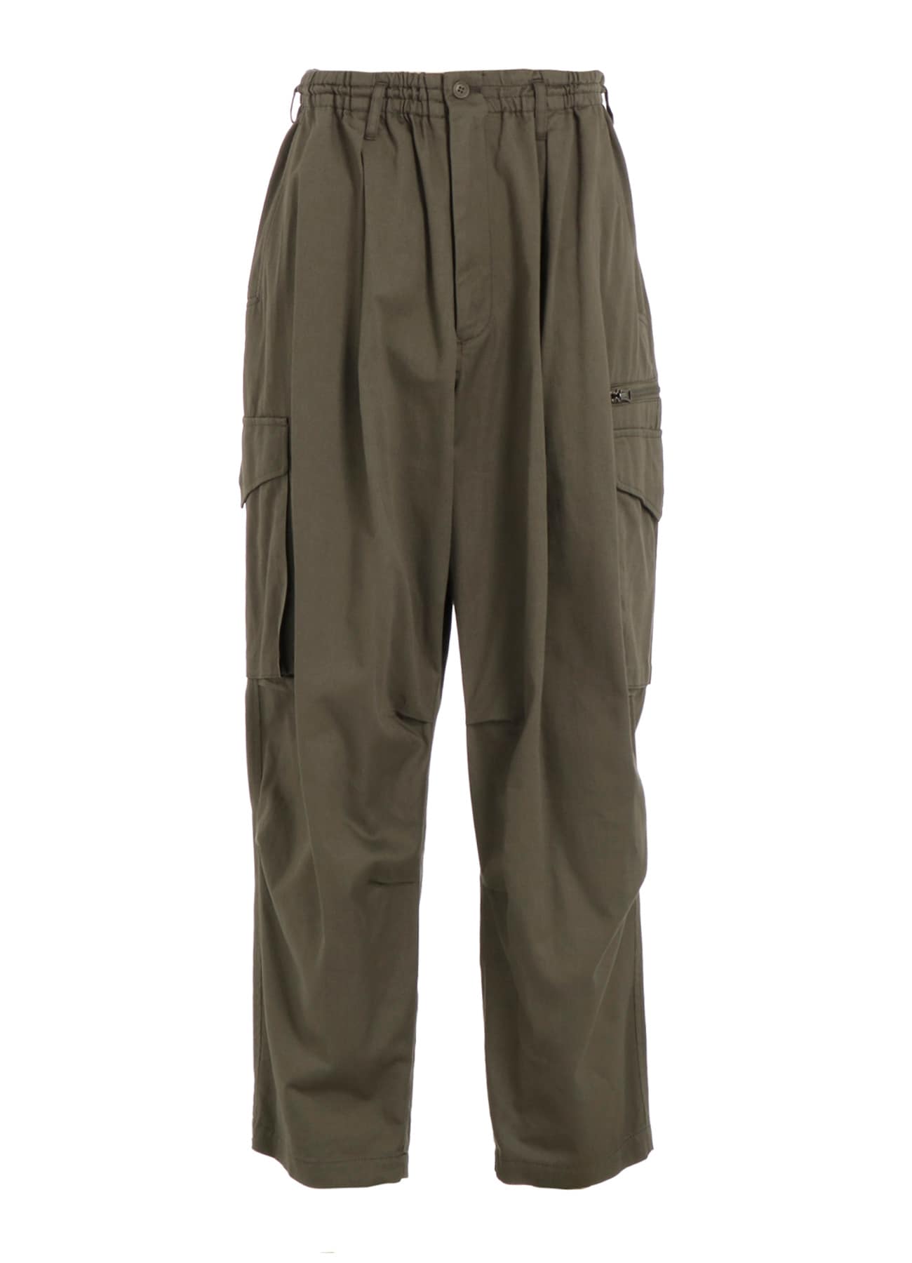 COTTON TWILL KNEE TUCK CARGO PANTS