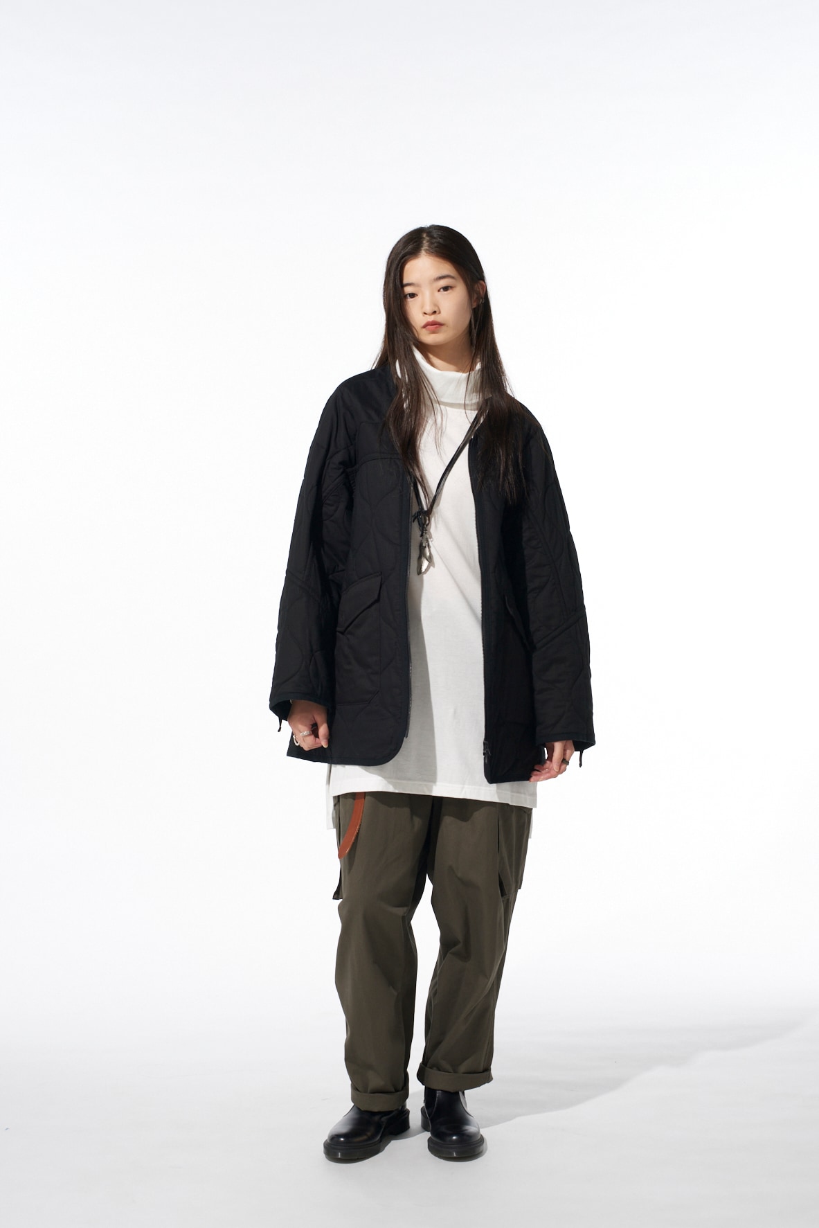 COTTON TWILL KNEE TUCK CARGO PANTS