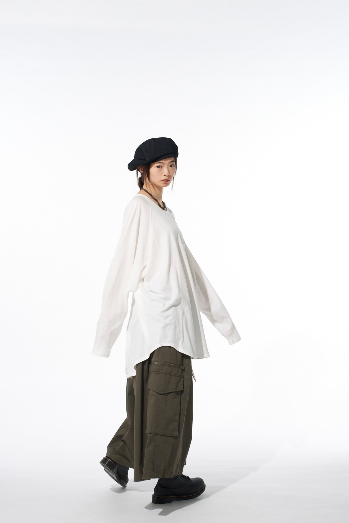 COTTON TWILL CARGO CULOTTE PANTS