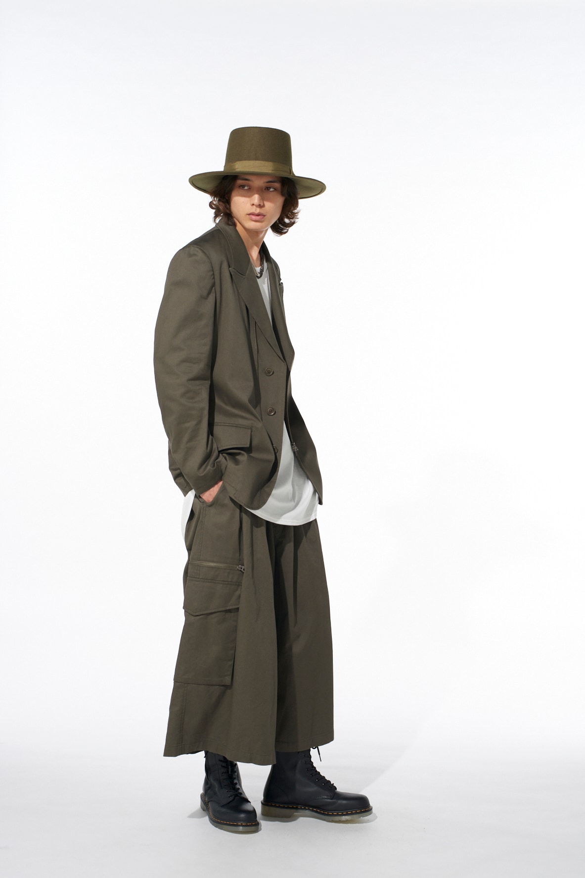 COTTON TWILL CARGO CULOTTE PANTS