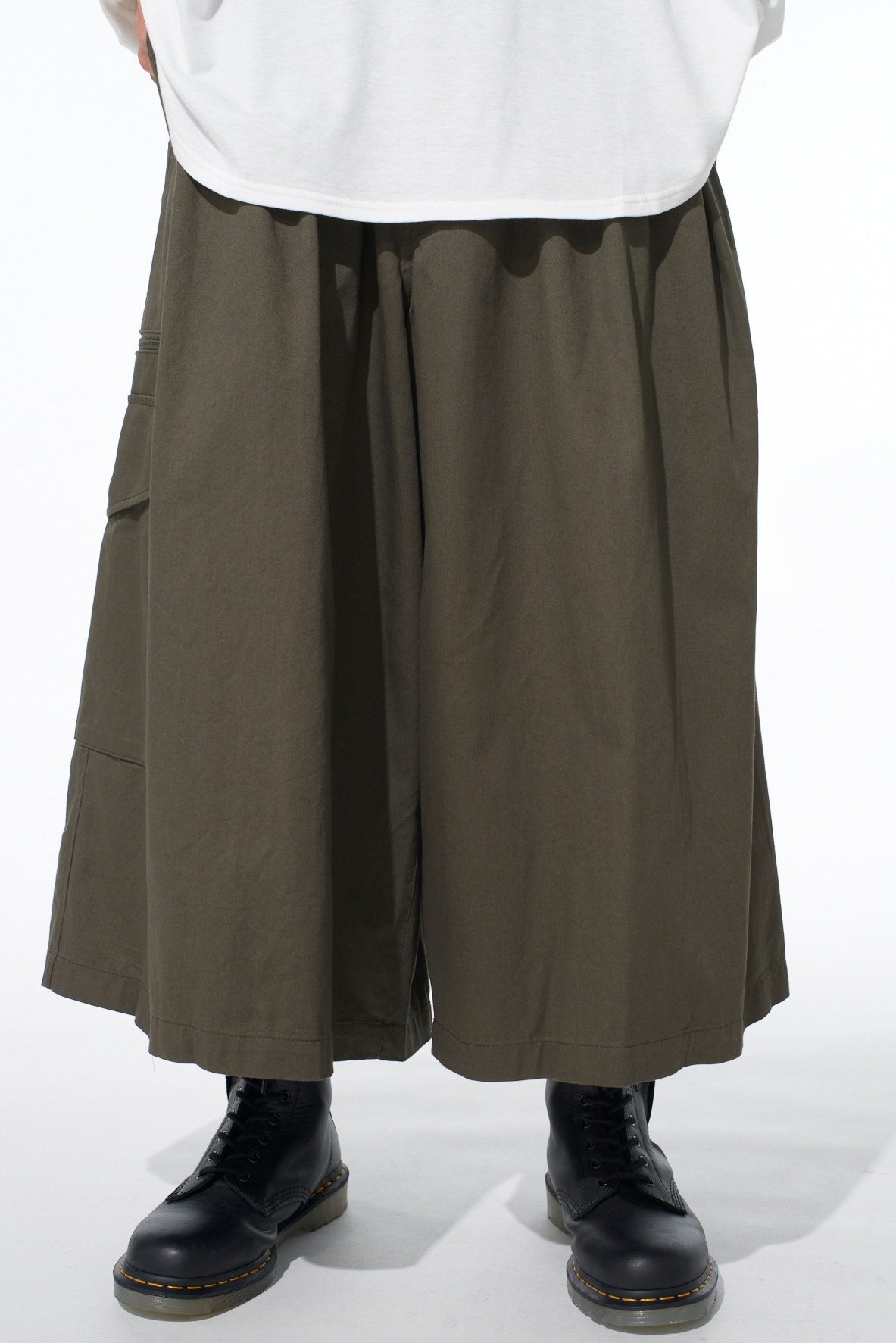 COTTON TWILL CARGO CULOTTE PANTS