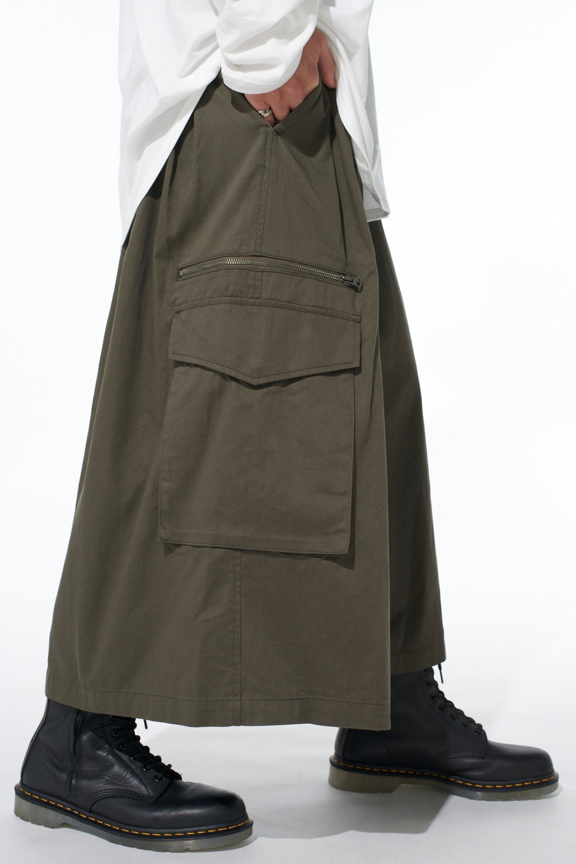 COTTON TWILL CARGO CULOTTE PANTS