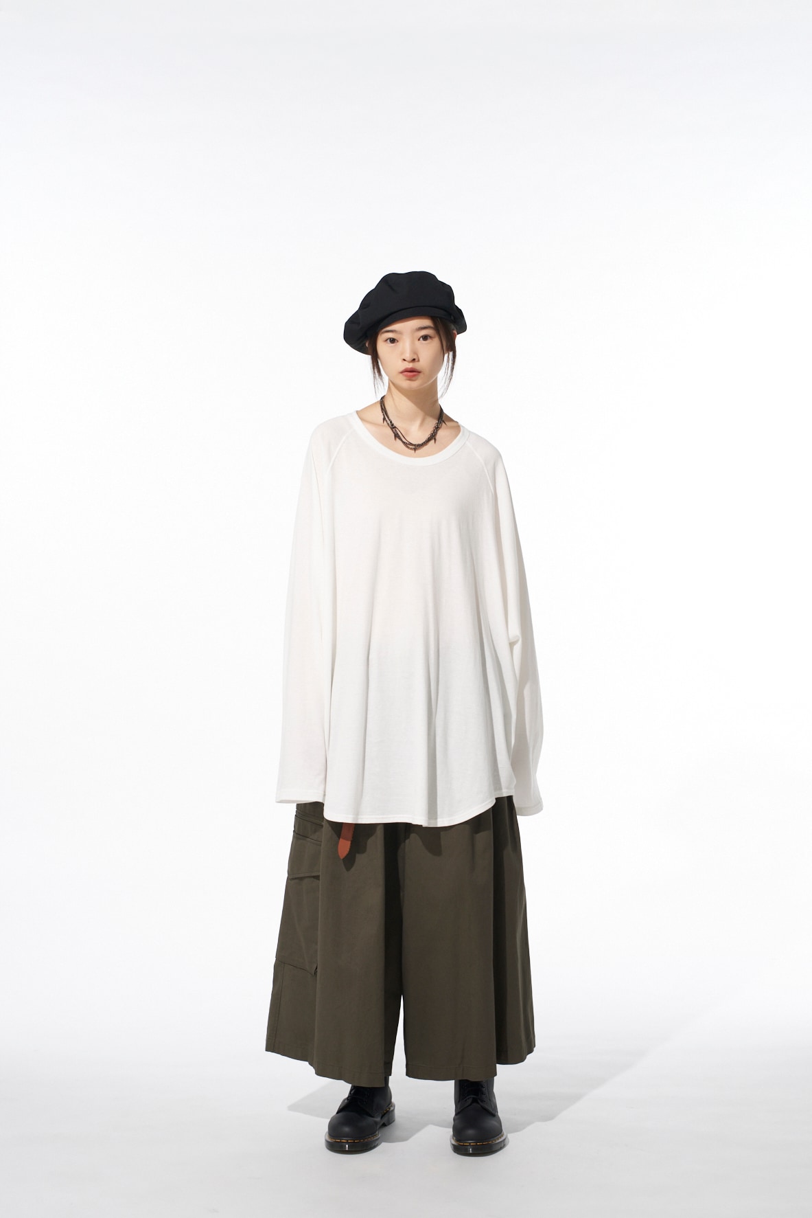 COTTON TWILL CARGO CULOTTE PANTS