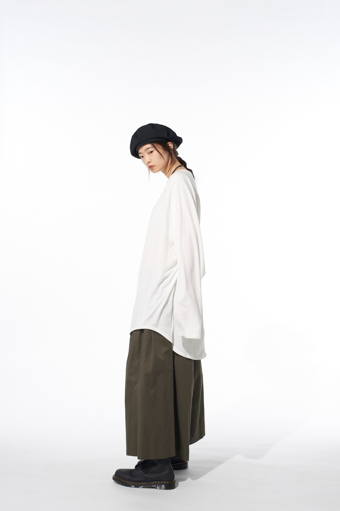 COTTON TWILL CARGO CULOTTE PANTS