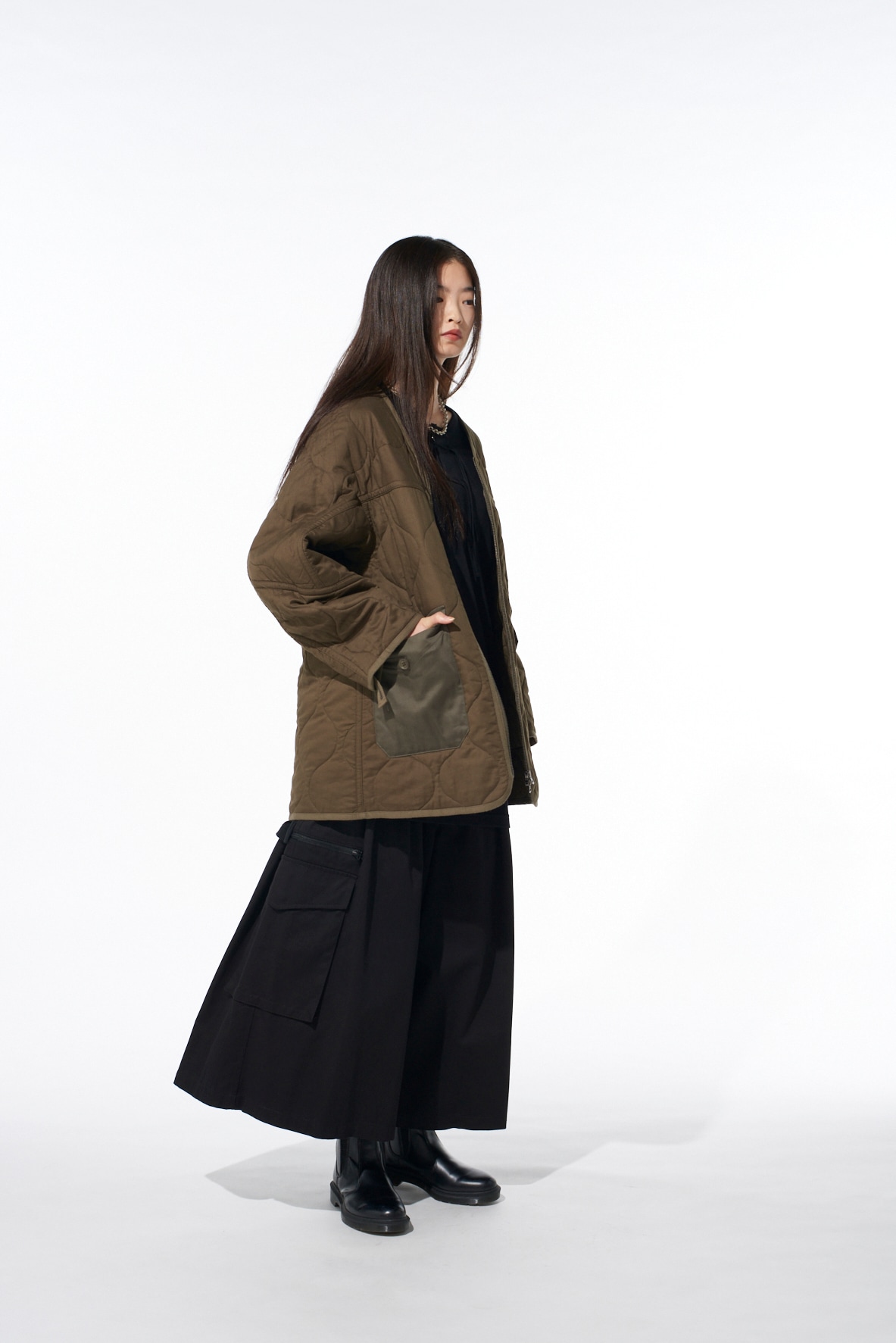 COTTON TWILL CARGO CULOTTE PANTS