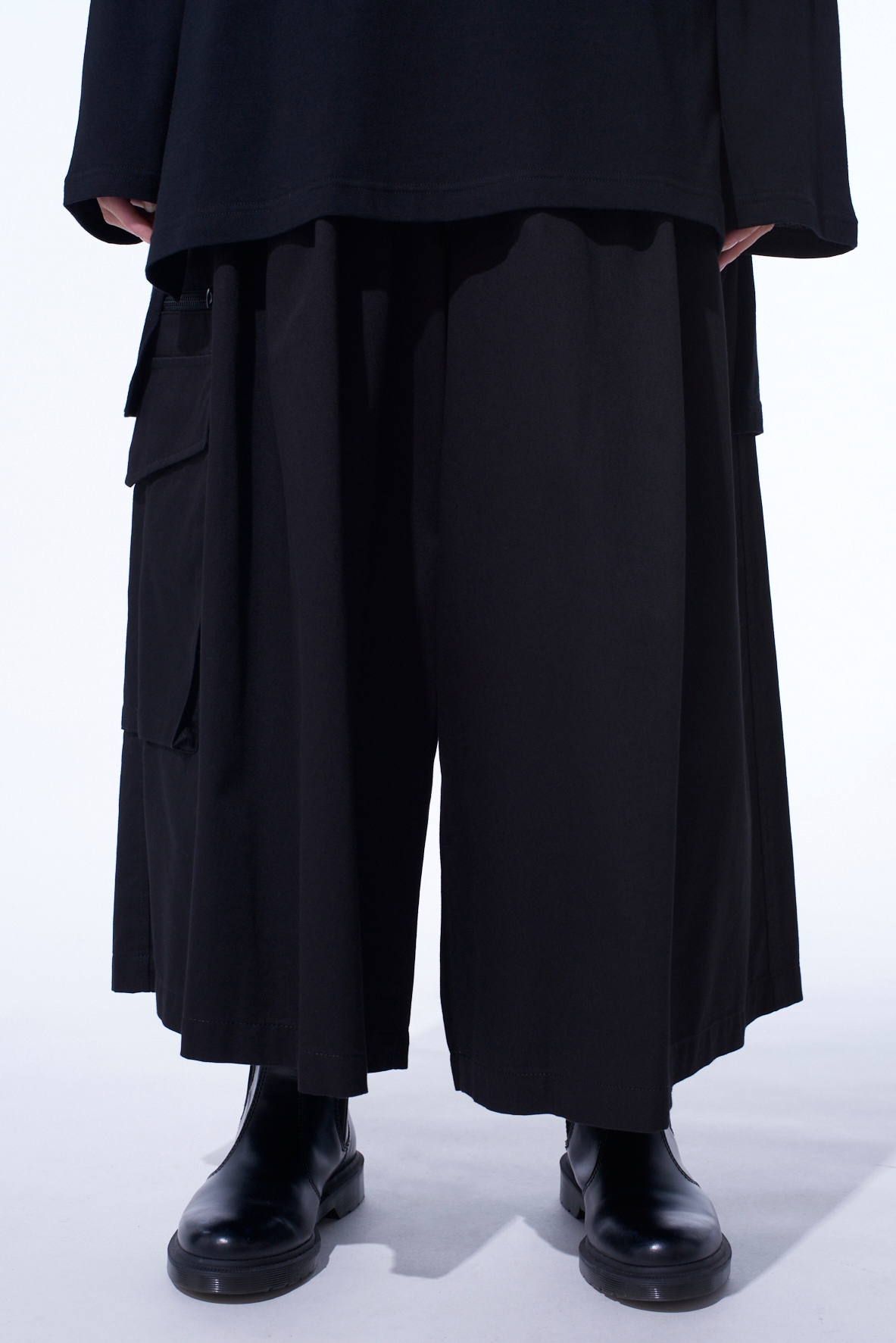 COTTON TWILL CARGO CULOTTE PANTS