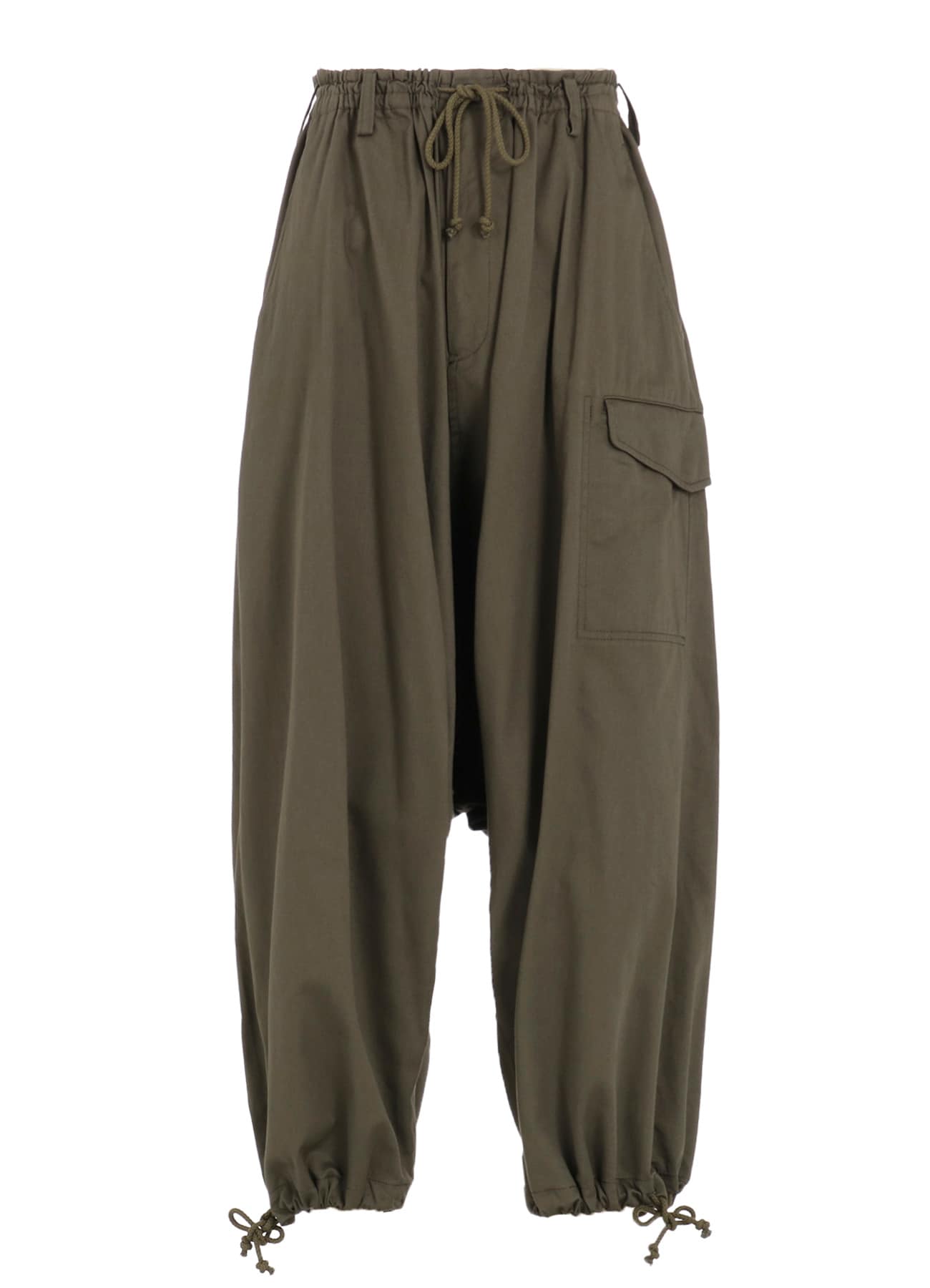 COTTON TWILL WIDE SAROUEL PANTS