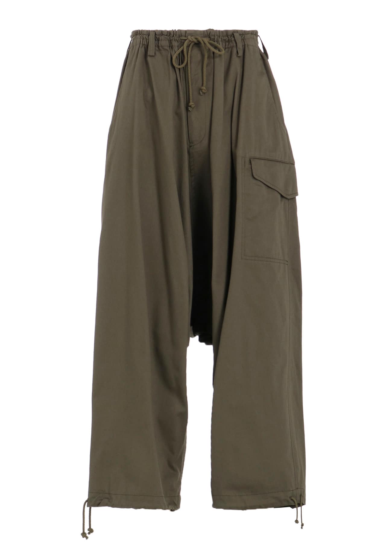 COTTON TWILL WIDE SAROUEL PANTS