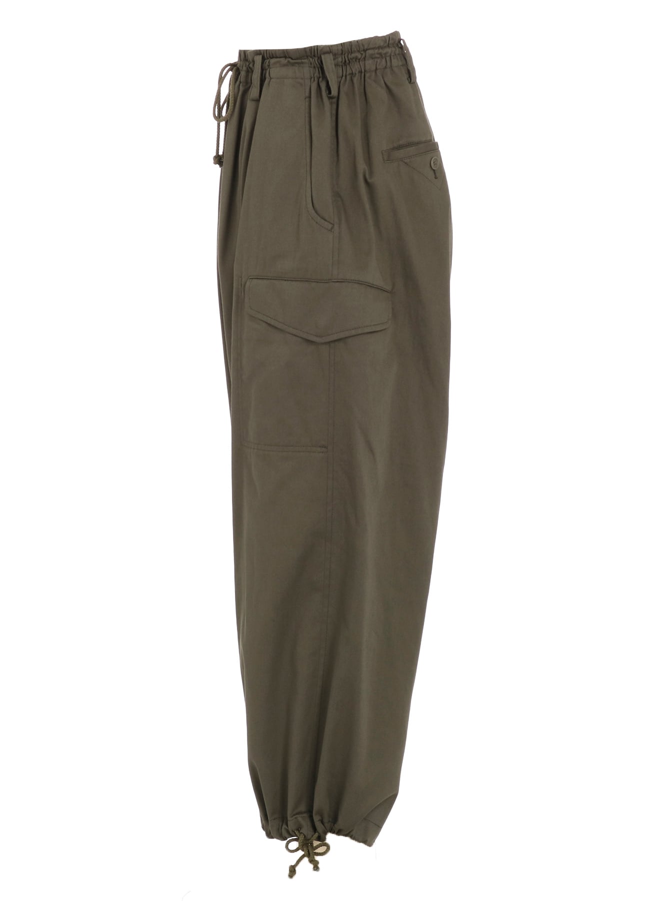 COTTON TWILL WIDE SAROUEL PANTS