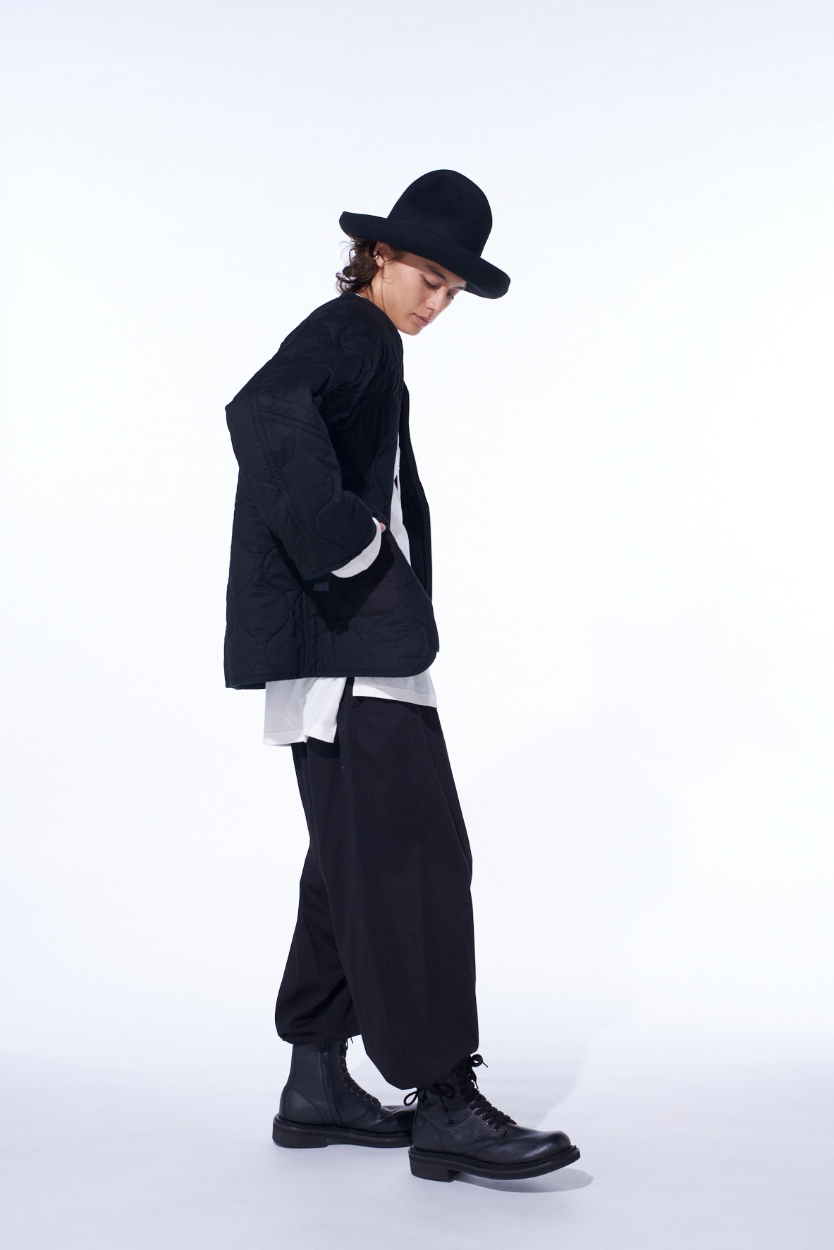 COTTON TWILL WIDE SAROUEL PANTS