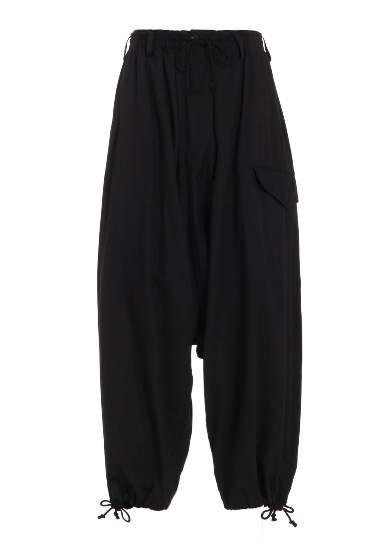 COTTON TWILL WIDE SAROUEL PANTS