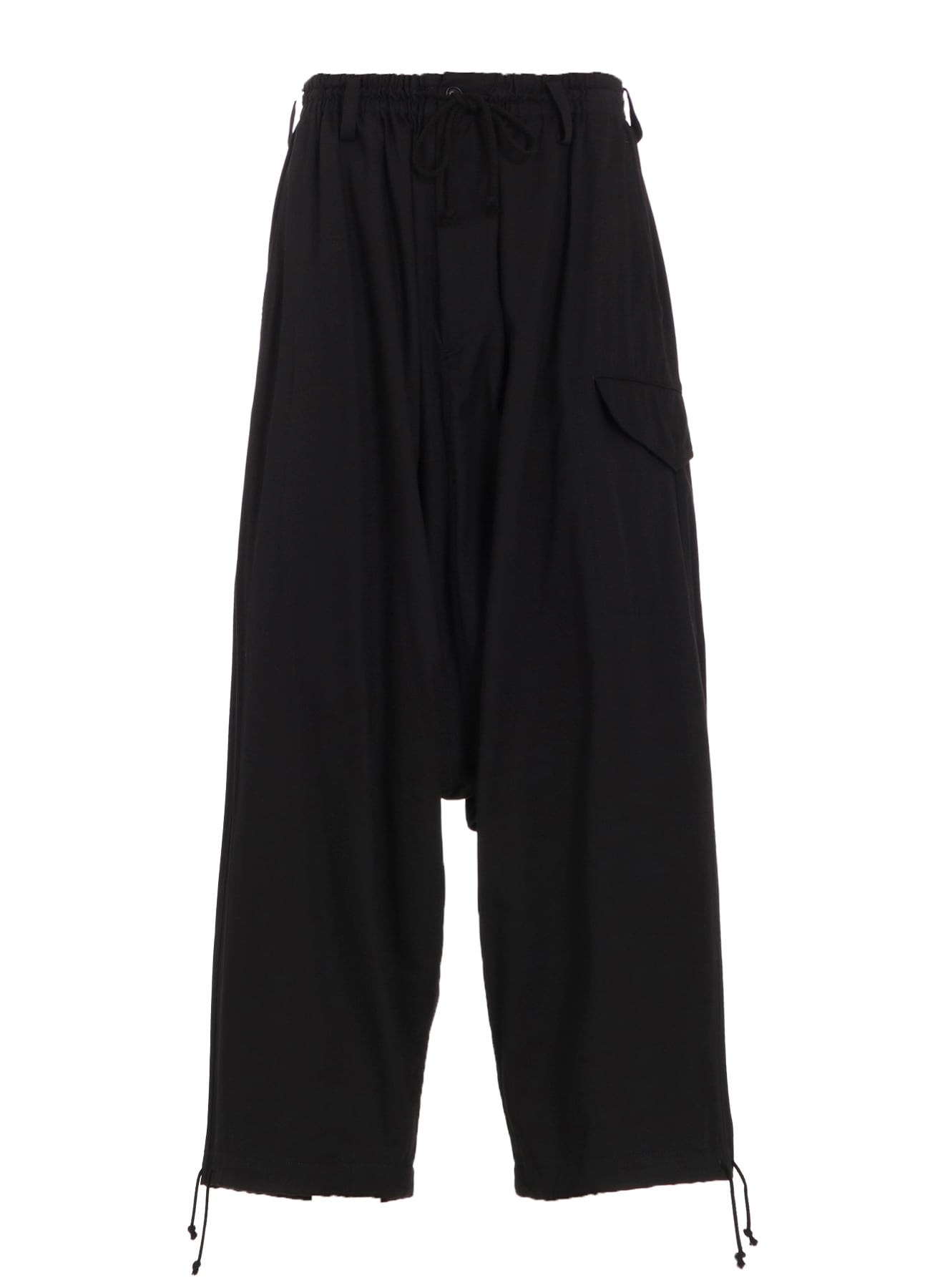 COTTON TWILL WIDE SAROUEL PANTS