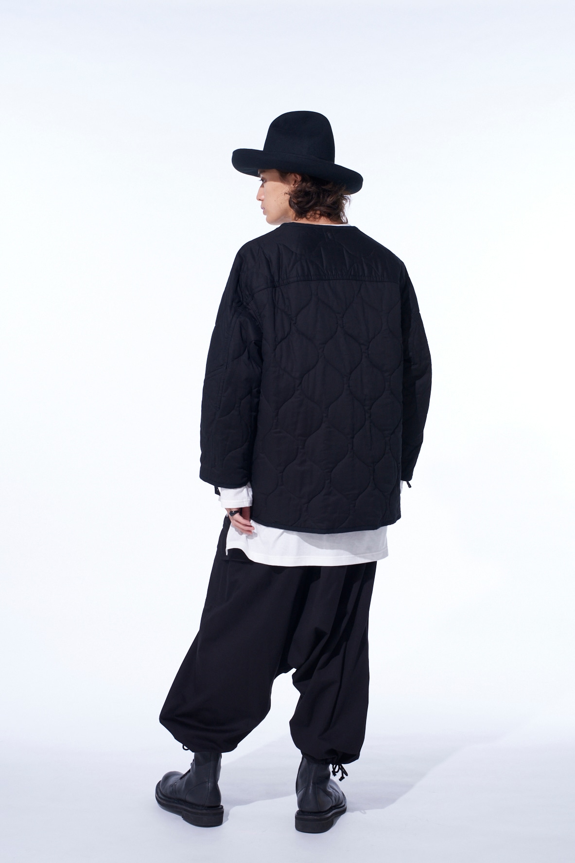 COTTON TWILL WIDE SAROUEL PANTS