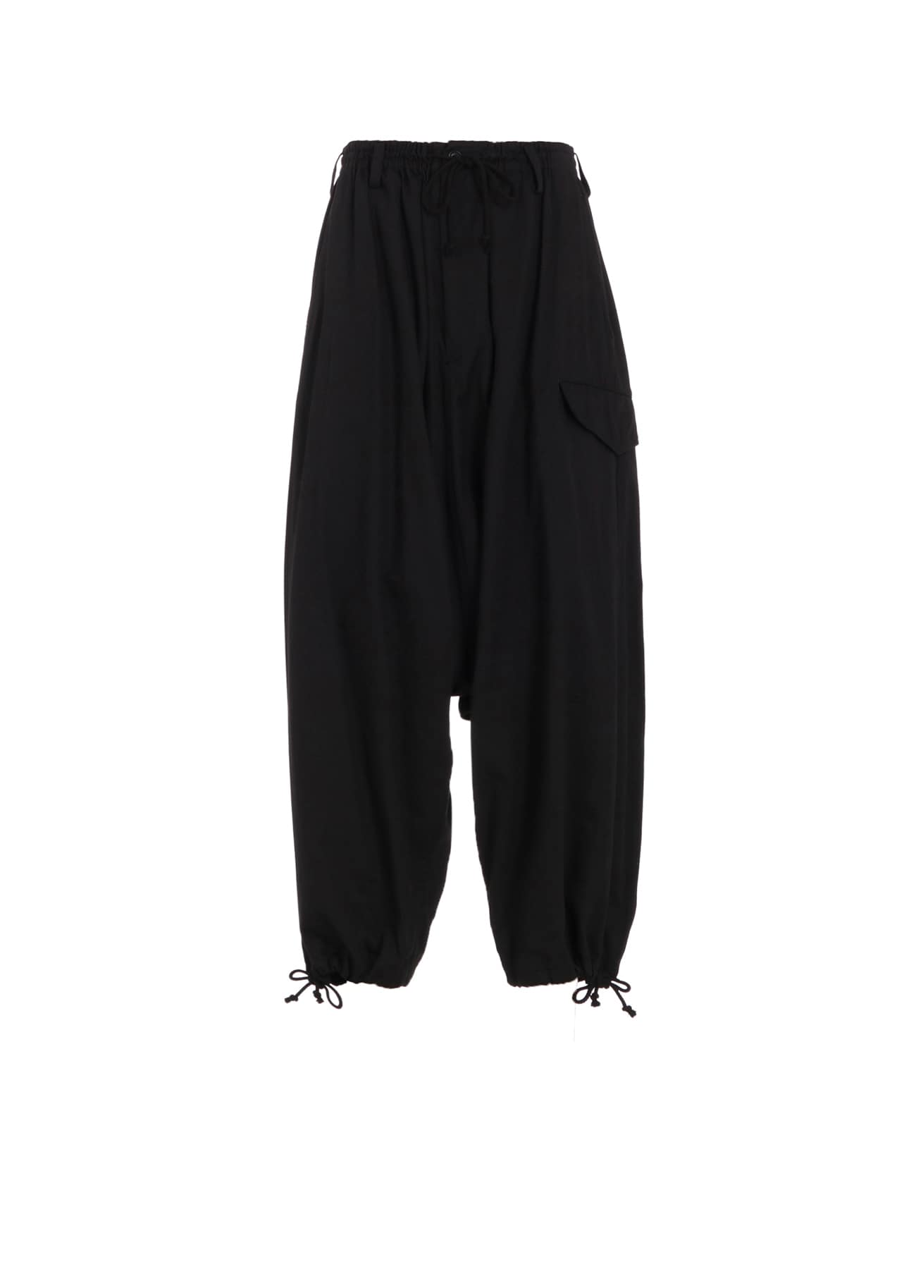 COTTON TWILL WIDE SAROUEL PANTS