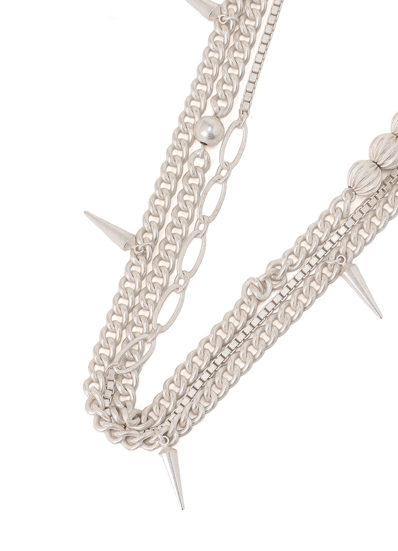 STUDS TRIPLE CHAIN NECKLACE