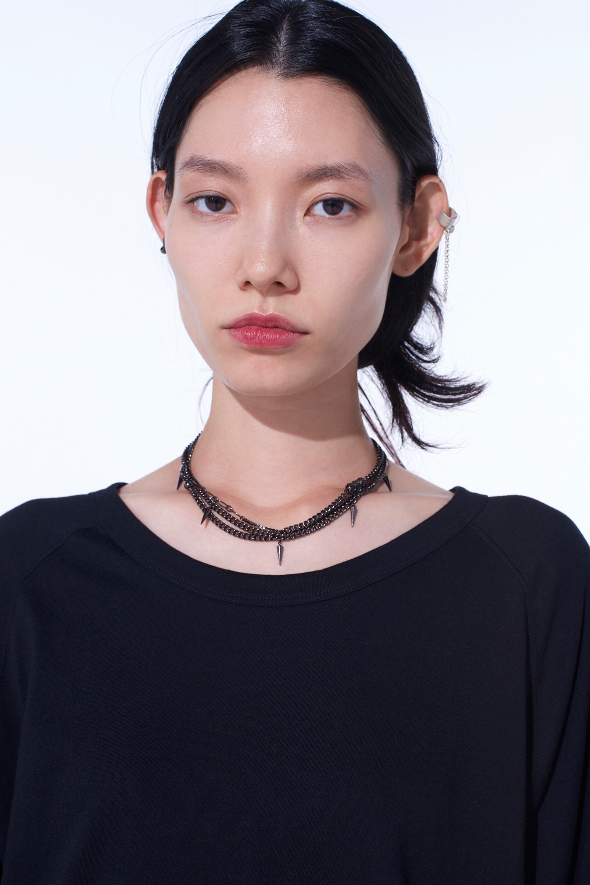 STUDS TRIPLE CHAIN NECKLACE