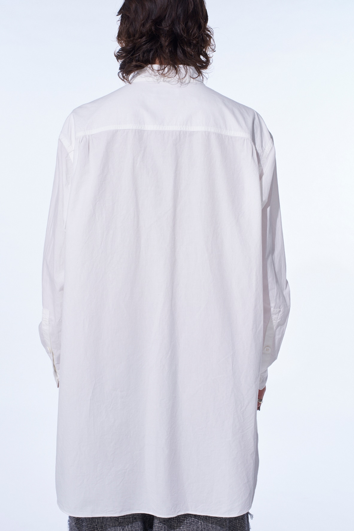 COTTON LINEN DRAWSTRING POCKET SHIRT